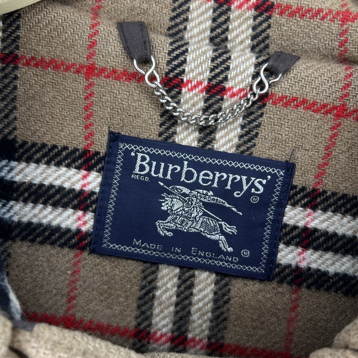 Burberry × Other UK BROWN BURBERRY DUFFLE COAT JACKET BLAZER WOOL ENGLAND OLD Size US L / EU 52-54 / 3 - 6 Thumbnail