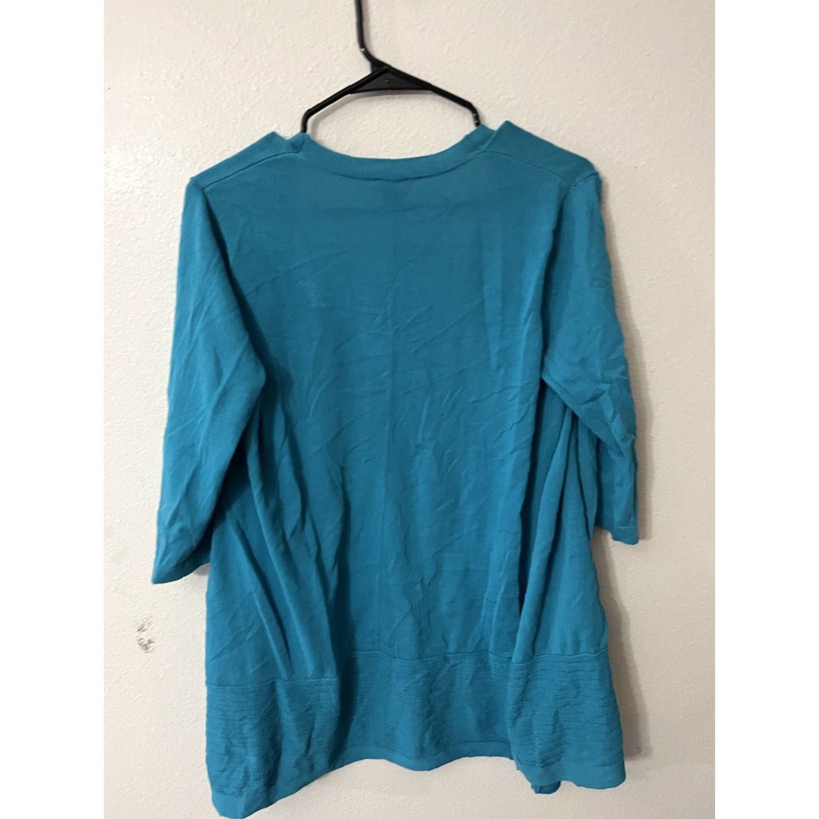 Vintage Chicos Cardigan Womens 0 Blue Short Sleeve Open Front Shrug Size XS / US 0-2 / IT 36-38 - 2 Thumbnail