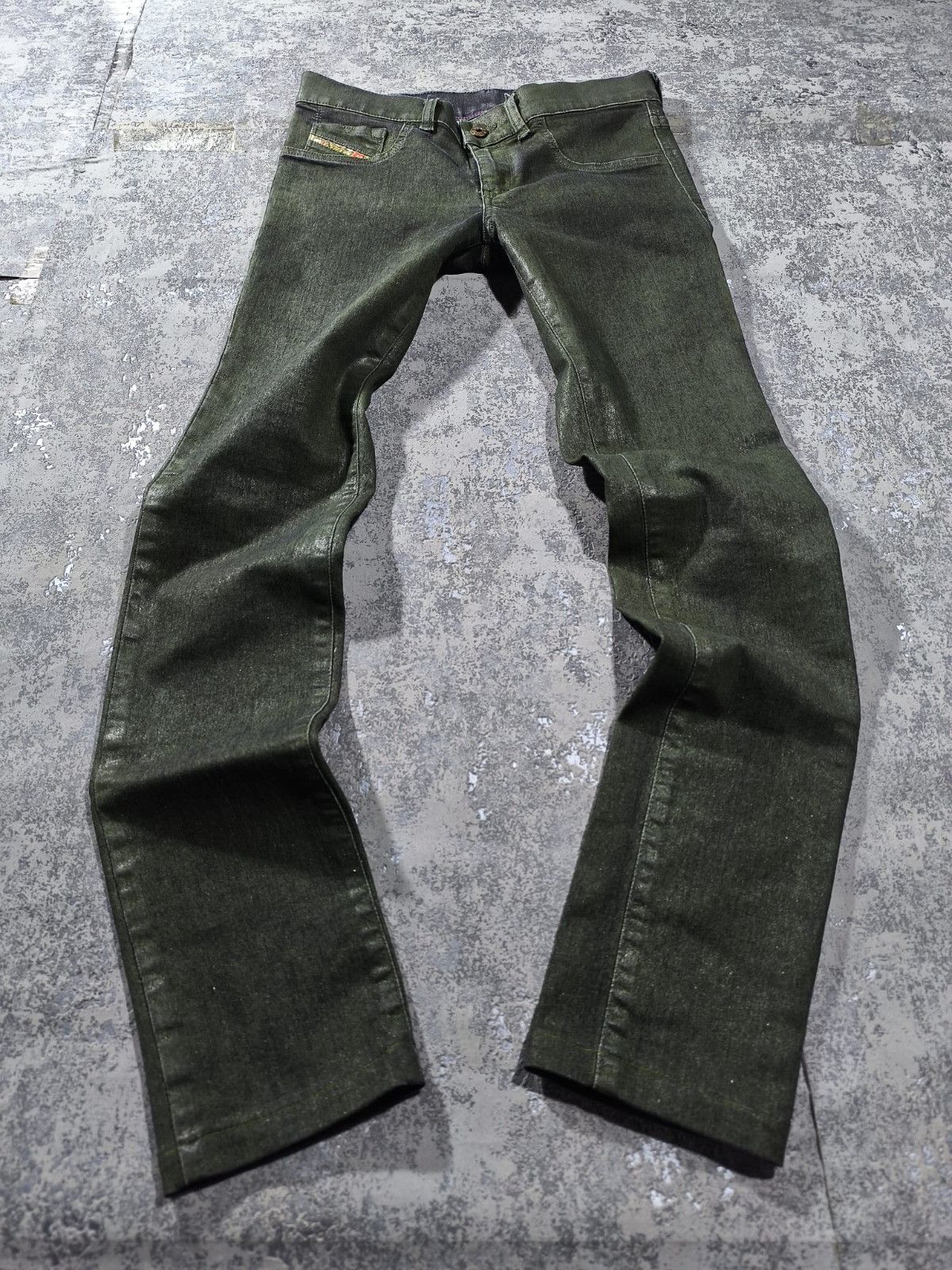 Diesel Diesel Livier Sp Jeans Waxed Coated Slime Green Skinny Size 28" / US 6 / IT 42 - 1 Thumbnail