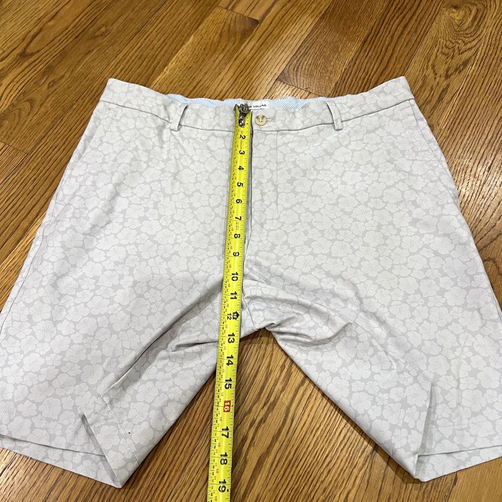 Peter Millar Peter Millar Mens Golf Shorts Floral AOP Pattern Gray White Size 35 Size US 35 - 4 Thumbnail