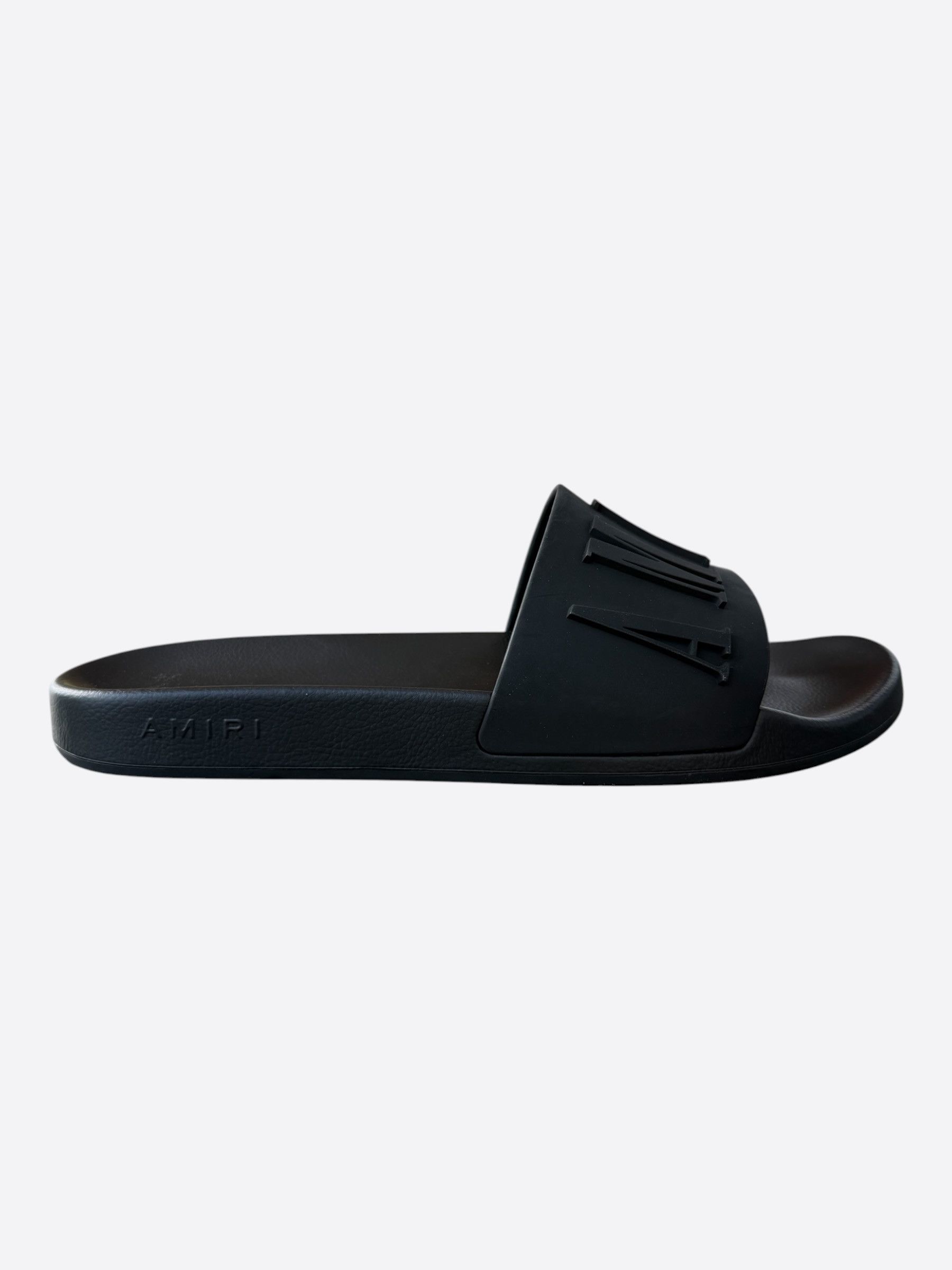 Amiri Amiri Black Logo Rubber Slides Size US 14 / EU 47 - 2 Thumbnail