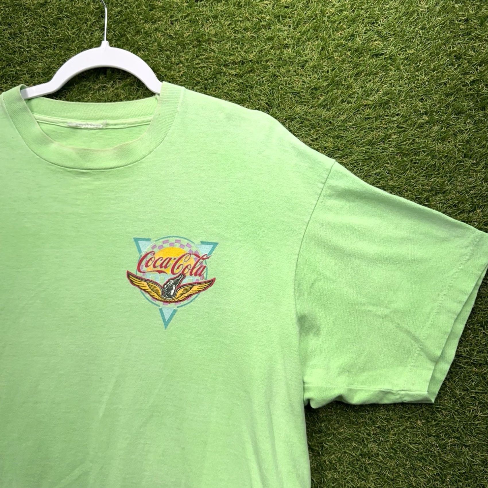 Vintage VINTAGE Coca Cola Shirt Mens M 1980s Green Graphic Tee Surf Beach 80s Advertising Mens Size US M / EU 48-50 / 2 - 7 Thumbnail
