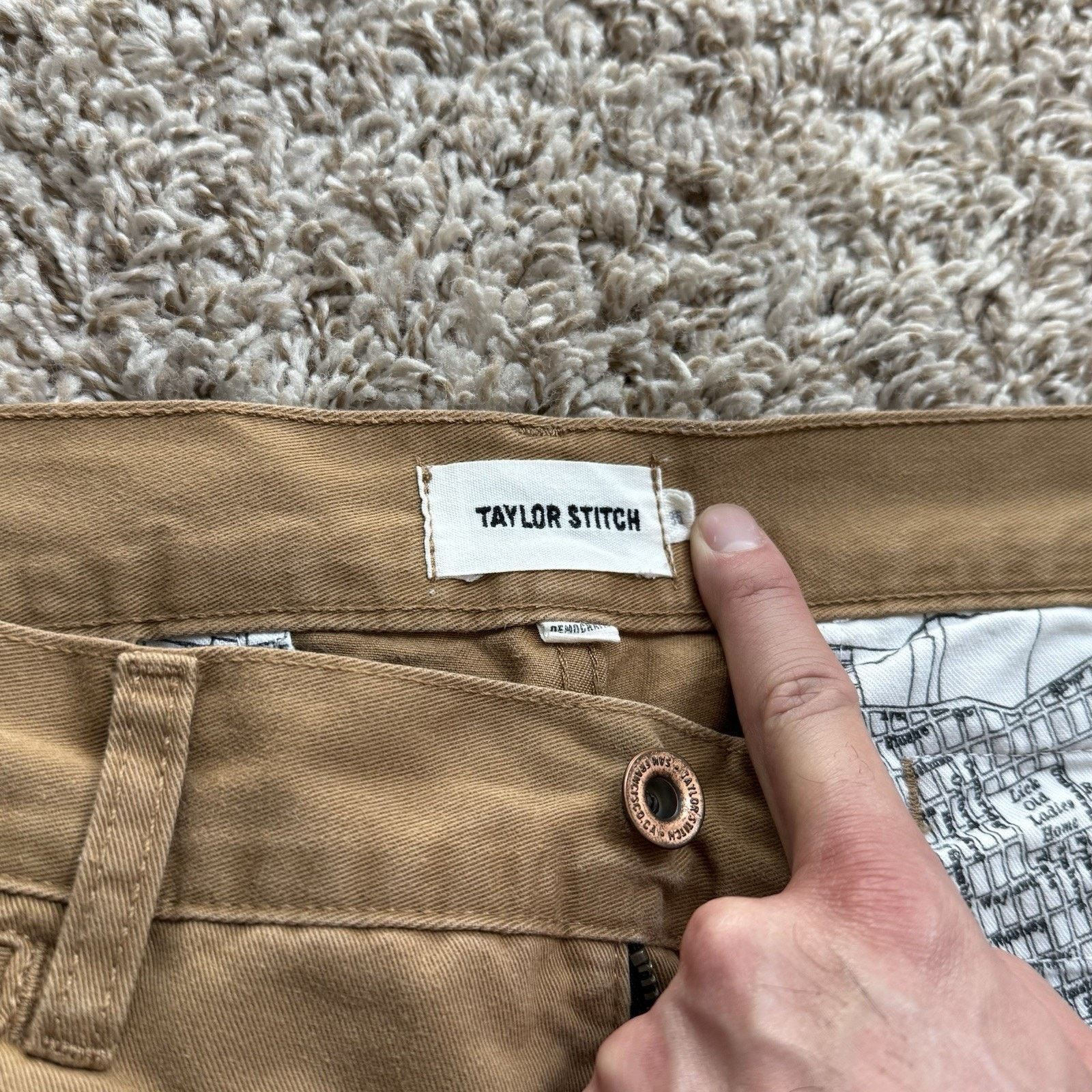 Taylor Stitch Taylor Stitch Democratic Khaki Brown Chino Pants Tan Cotton Size US 33 - 4 Thumbnail
