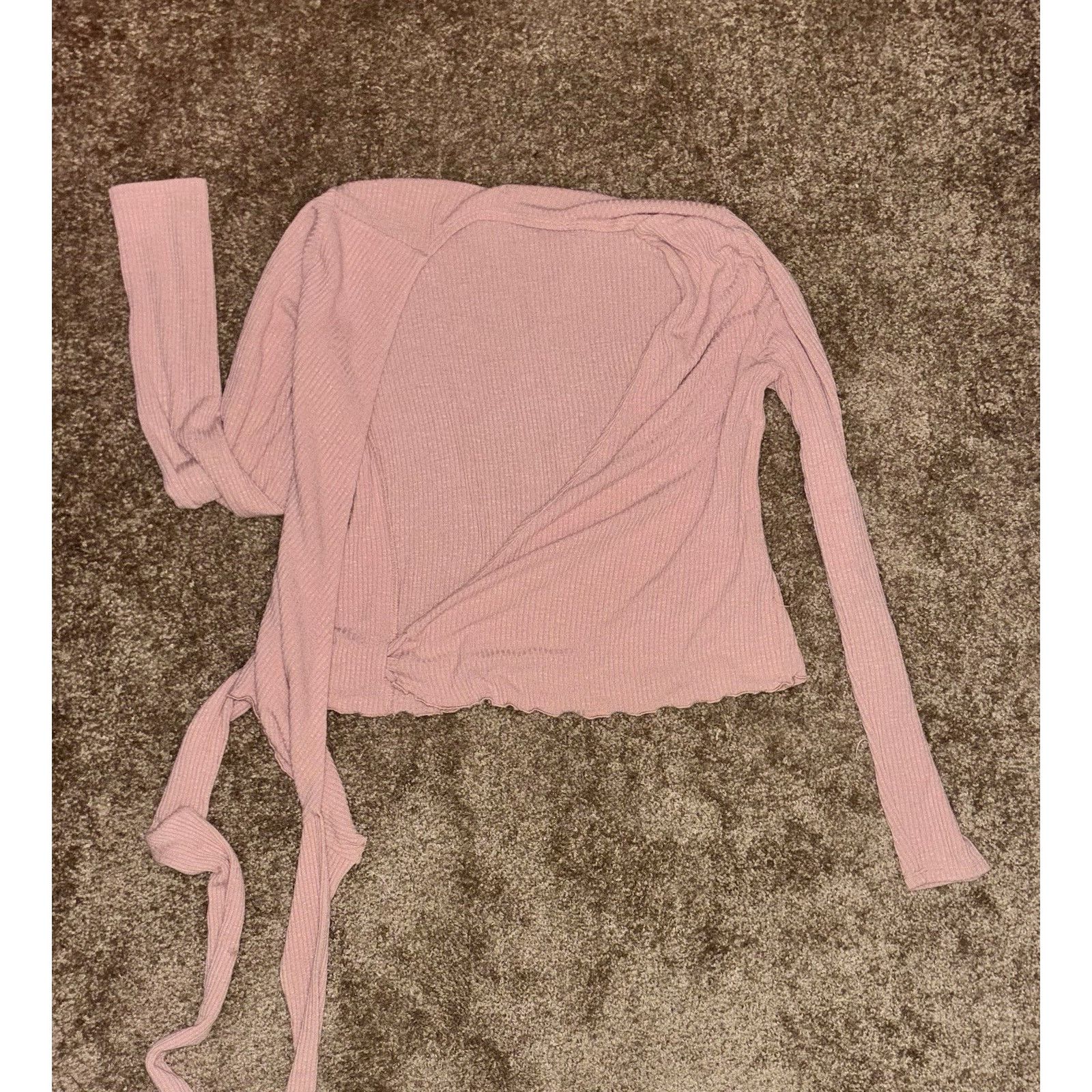 Abercrombie & Fitch Abercrombie & Fitch Ballet Wrap Pink Top Large Y2K Coquette Size L / US 10 / IT 46 - 6 Thumbnail