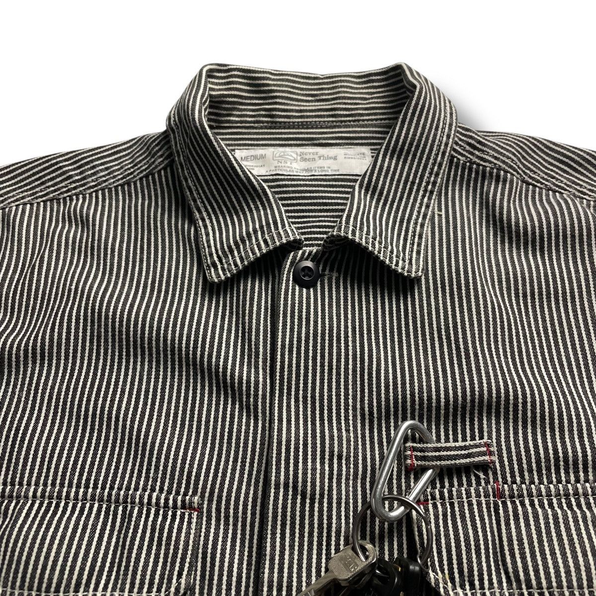 Kapital 🇯🇵 NEVER SEEN THING STRIPES HICKORY JACKET Size US M / EU 48-50 / 2 - 6 Thumbnail