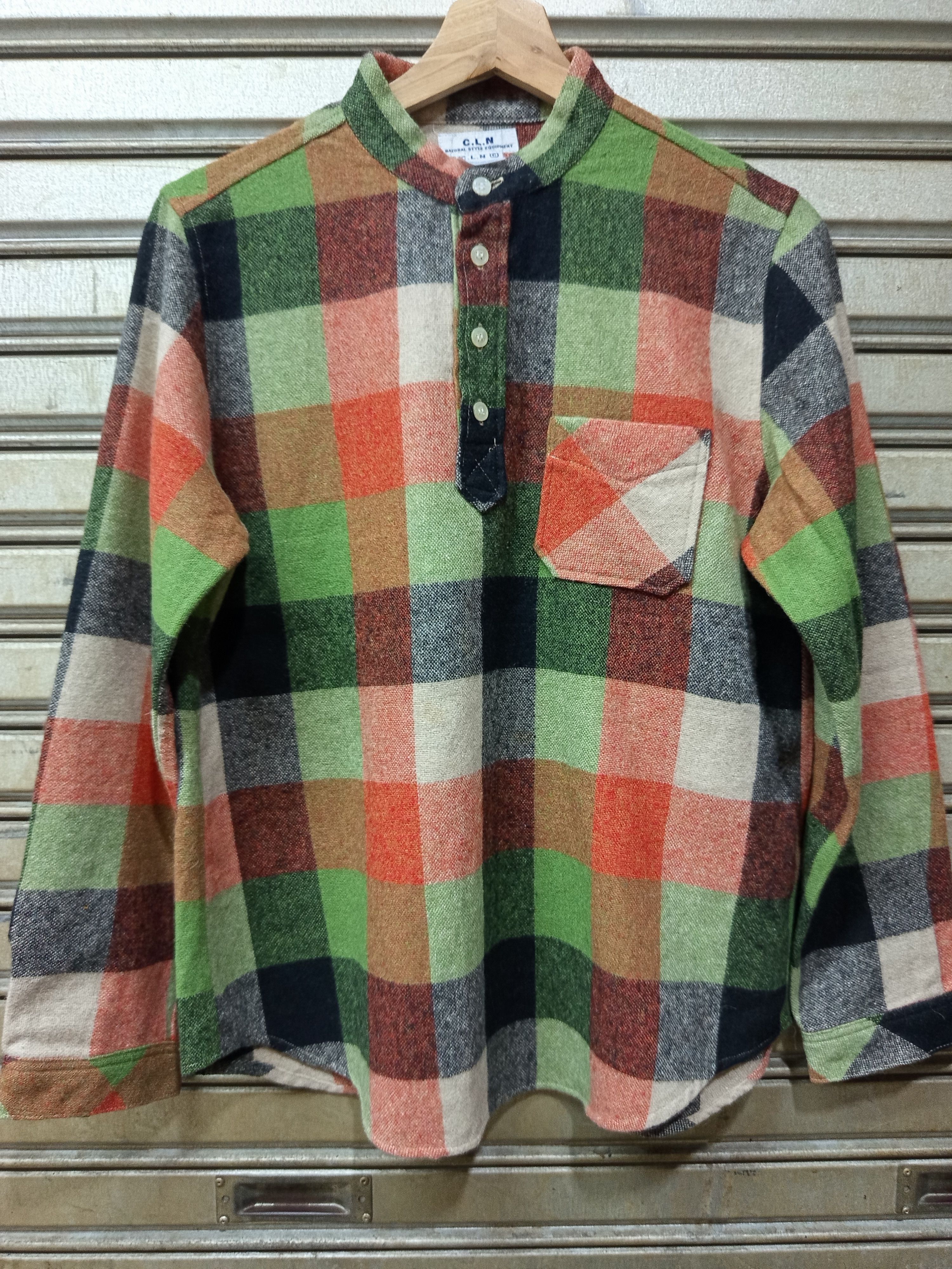Japanese Brand Japan wool blend plaid pullover shirt. Size L / US 10 / IT 46 - 1 Thumbnail
