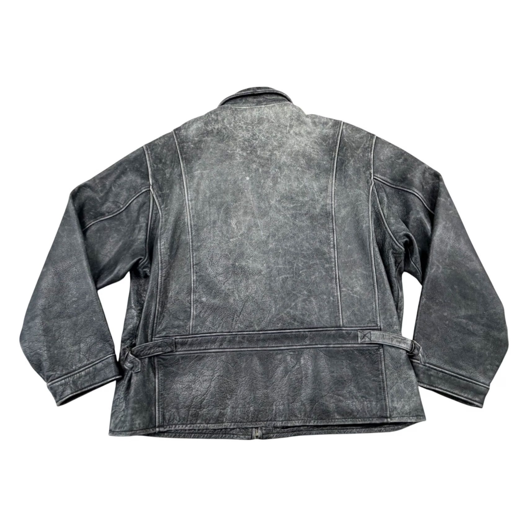 Eddie Bauer Eddie Bauer Leather Bomber Jacket Mens XL Gray Distressed Faded Size US XL / EU 56 / 4 - 2 Thumbnail