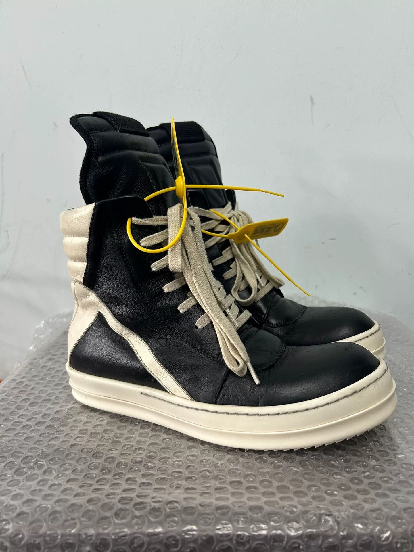 Rick Owens Black Leather Sneakers Size 39