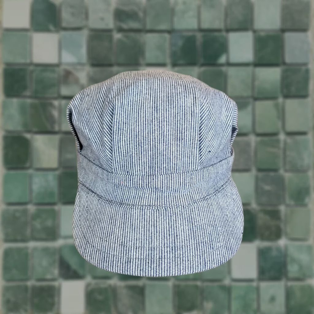 Vintage VINTAGE Unbranded Railroad Engineer Striped Hickory Hat Sz 7 1/2 Blue Cotton Cap Adults Boys Mens Womens Size ONE SIZE - 1 Thumbnail
