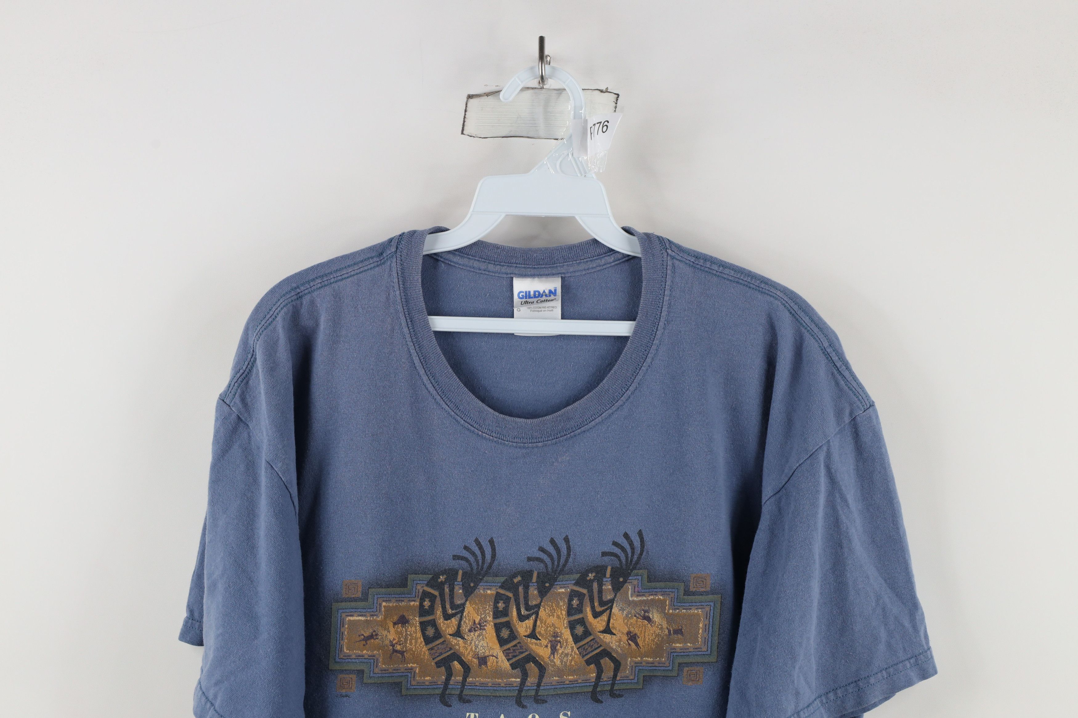 Vintage Vintage 90s Streetwear Taos Kokopelli Fiesta T-Shirt Blue Size US L / EU 52-54 / 3 - 2 Thumbnail