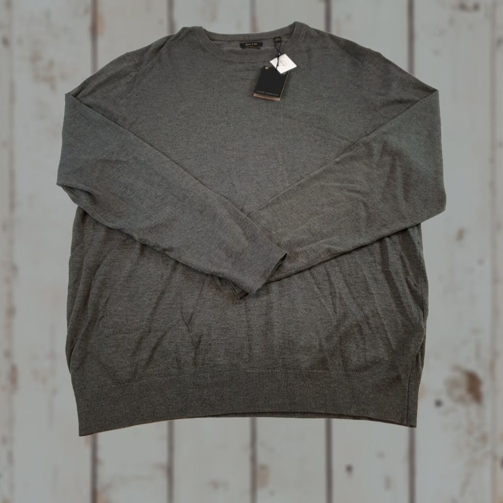 ASH Porter & Ash Sweater Men's 2XL Gray Knit Crew Neck Pullover NWT Viscose Nylon Stretch (Business, Casual, Travel) Size US XXL / EU 58 / 5 - 1 Thumbnail