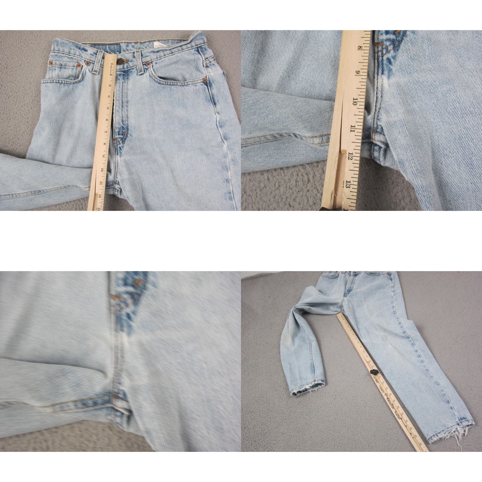 Levi's VINTAGE Levi's 521 Jeans Womens 27x25 Blue Denim Tapered 10 Petite Made in USA Size 32" / US 10 / IT 46 - 9 Thumbnail