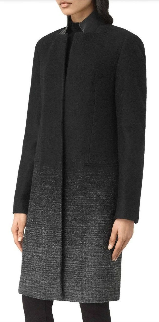 Allsaints AllSaints Jaiya Coat Black Grey Ombre Coat Size 6 Size M / US 6-8 / IT 42-44 - 1 Thumbnail