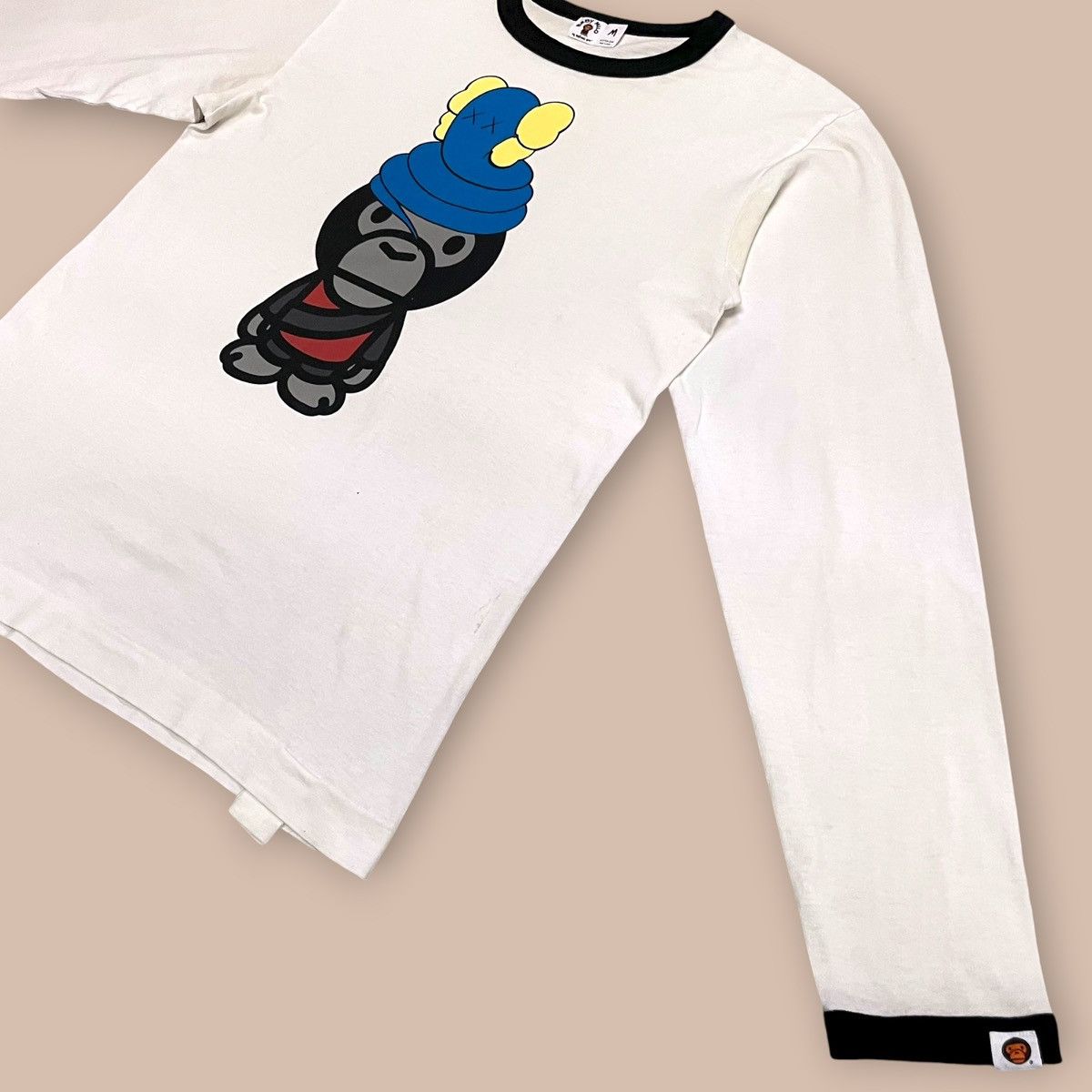 Bape × Kaws OG 2000's Bape X KAWS Ringer L/S Tee Size US M / EU 48-50 / 2 - 7 Thumbnail