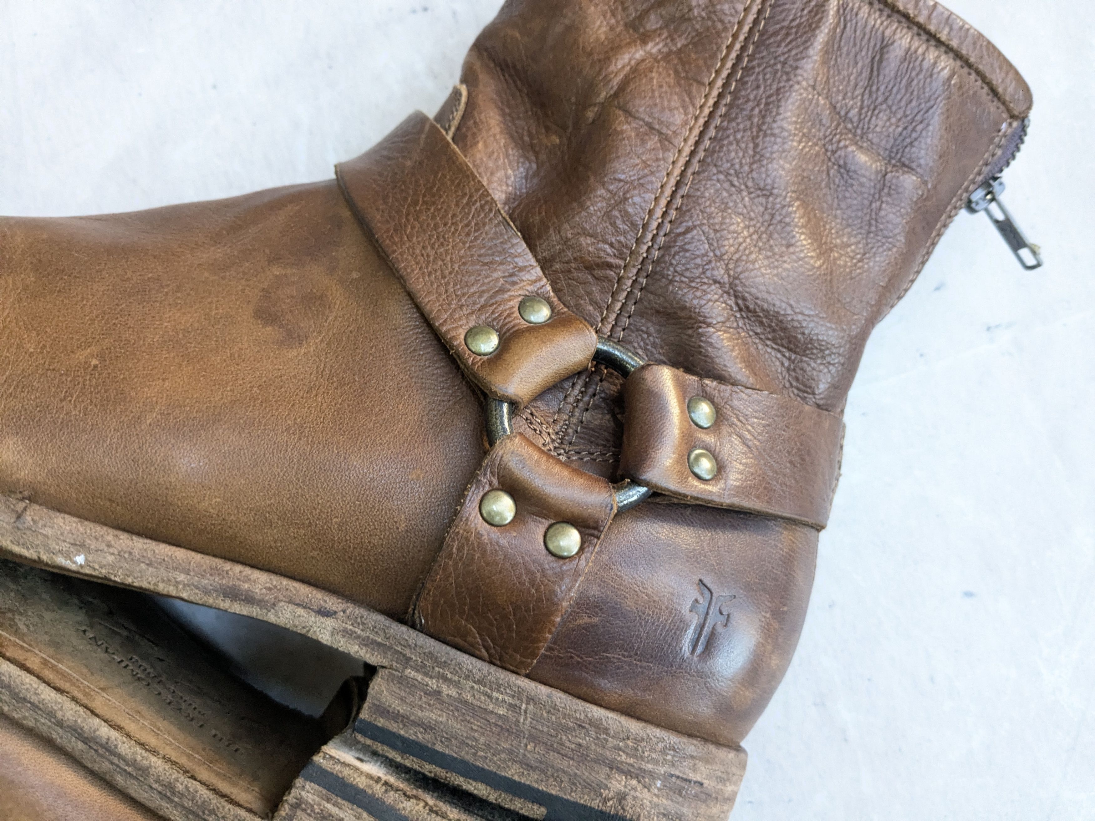 Frye Frye Harness Boots Brown Leather 11 D Leather Buckle Size US 11 / EU 44 - 8 Thumbnail