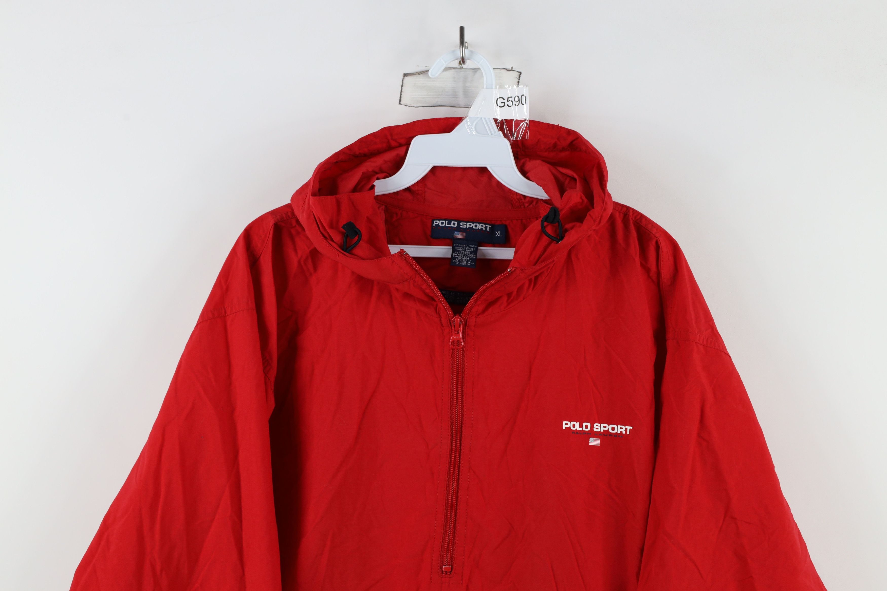 Ralph Lauren × Vintage Vintage 90s Polo Sport Ralph Lauren Hooded Anorak Jacket Size US XL / EU 56 / 4 - 2 Thumbnail