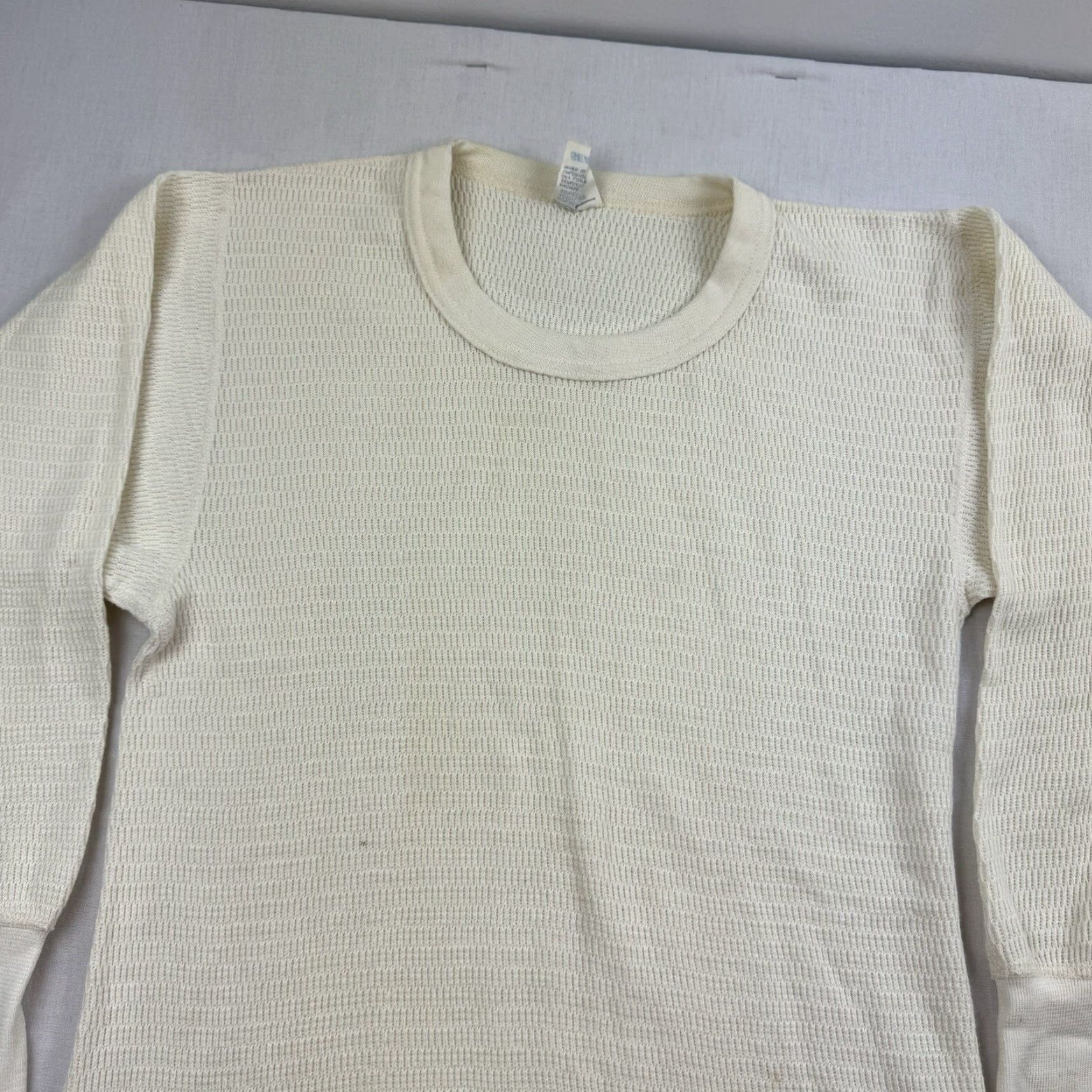 Sears VINTAGE Sears 1970s Thermal Long Sleeve T-Shirt Adult Large White Grunge Mens Size US L / EU 52-54 / 3 - 2 Thumbnail
