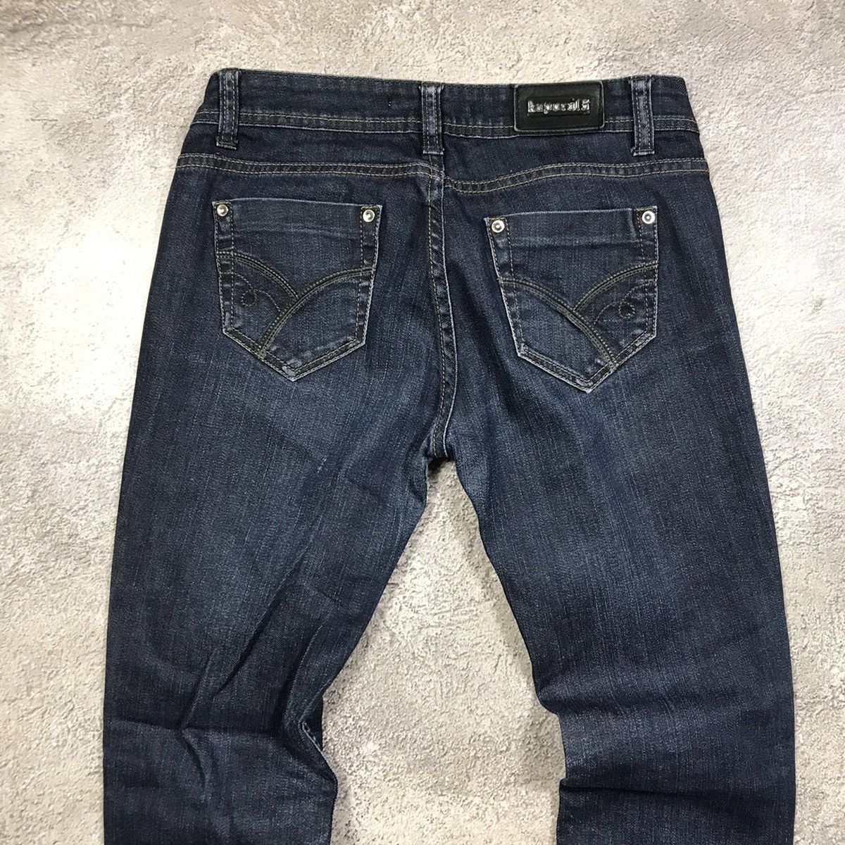 Vintage Vintage 90s Distressed Flared Jeans Y2K Grunge Dark Baggy 28 Size 28" / US 6 / IT 42 - 4 Thumbnail