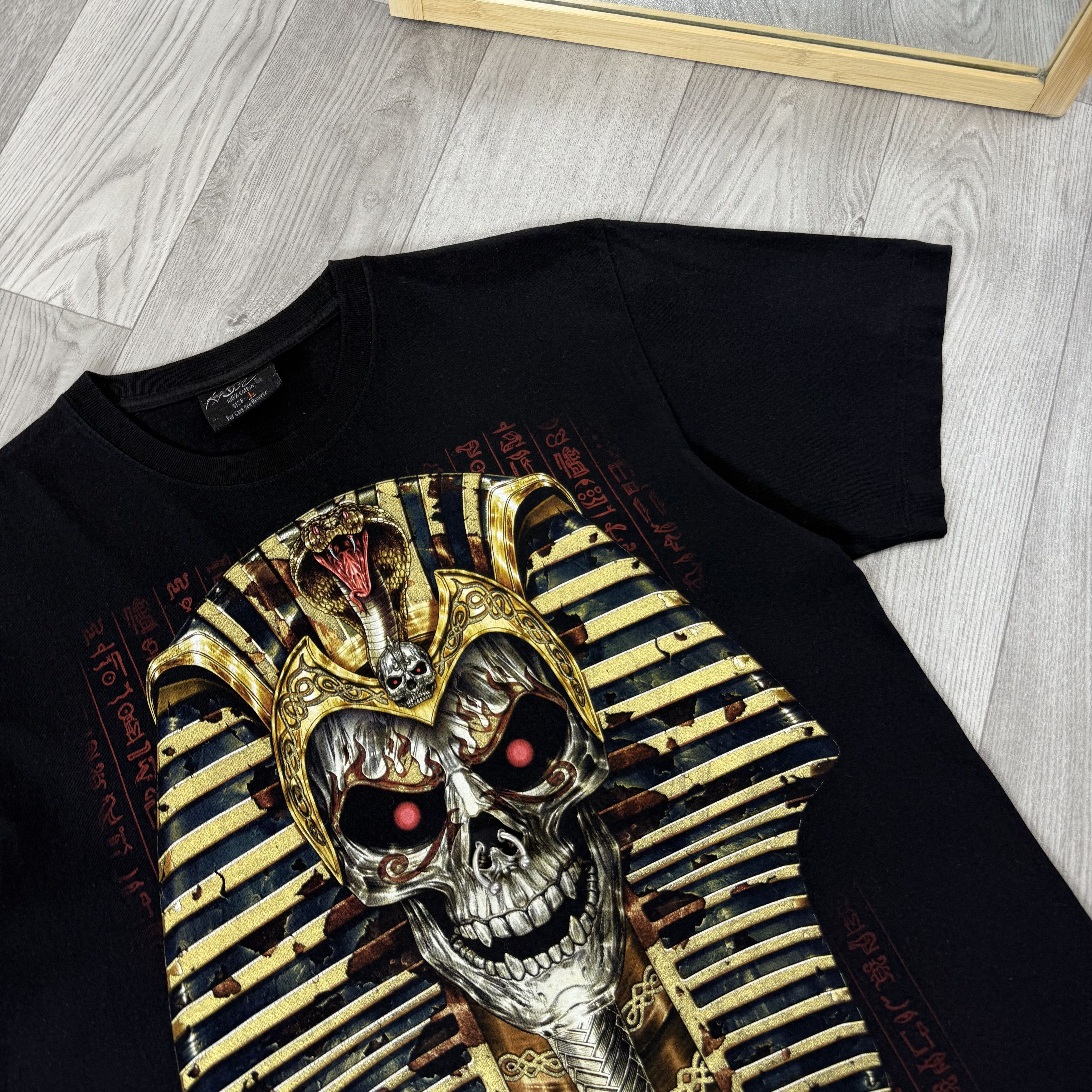 Vintage Vintage Skull Rare Egypt Rock Graphic Tee Shirt L Size US L / EU 52-54 / 3 - 3 Thumbnail