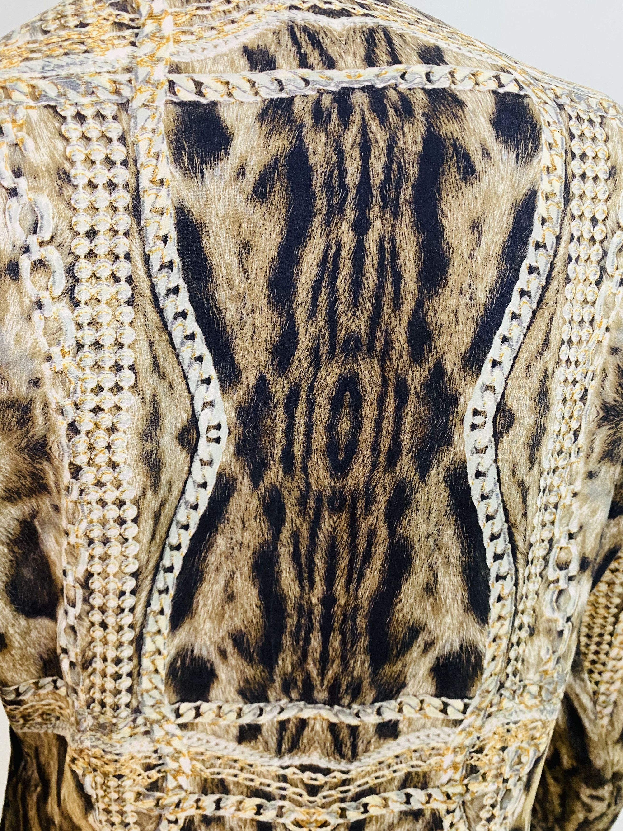 Roberto Cavalli Roberto Cavalli Silk Chain Leopard Lion Corset Top Shirt Size M / US 6-8 / IT 42-44 - 11 Thumbnail