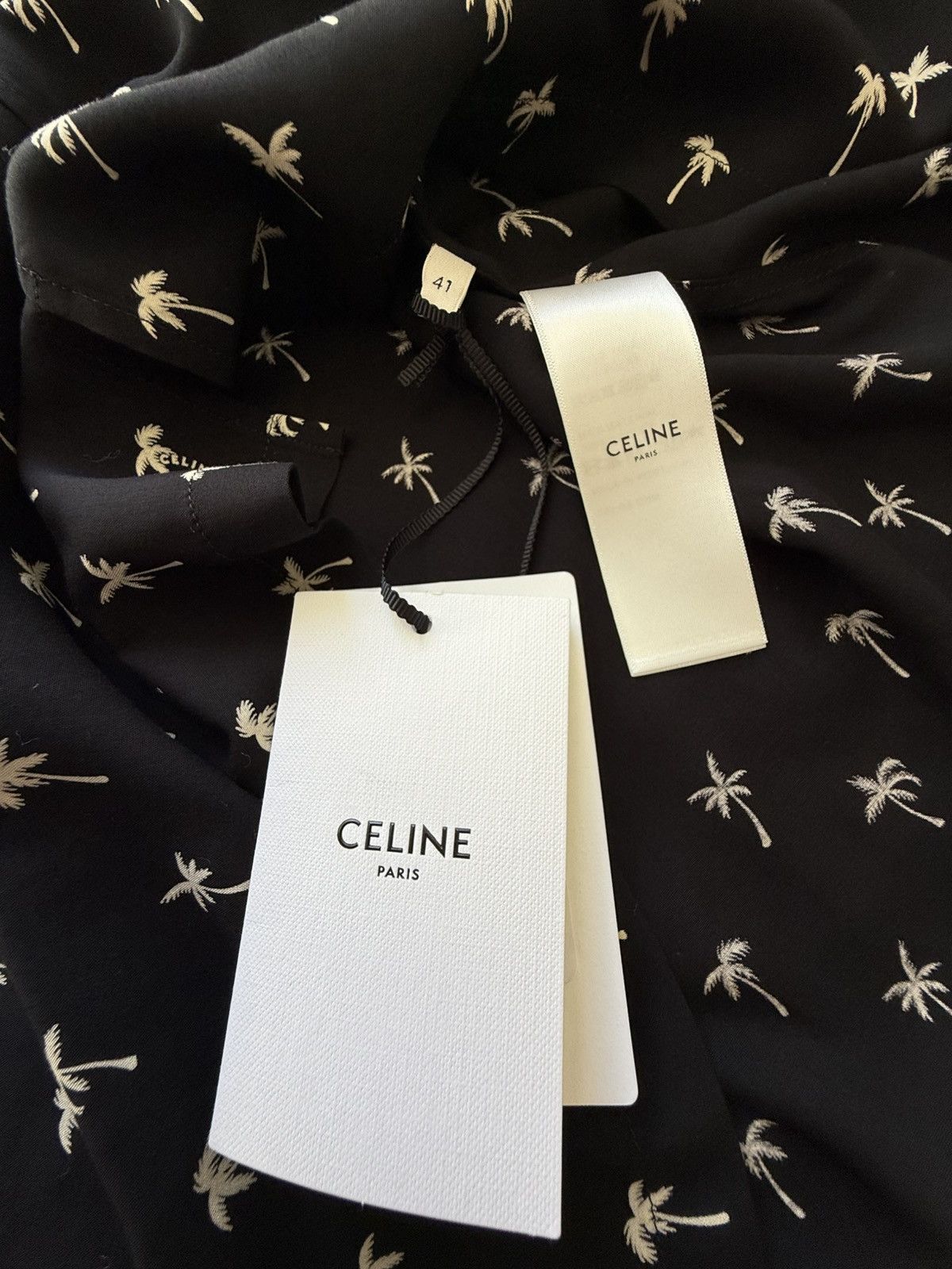 Celine SS24 $1.15k 🤑 Celine Hedi palm tree Hawaiian Black shirt Size US L / EU 52-54 / 3 - 19 Thumbnail