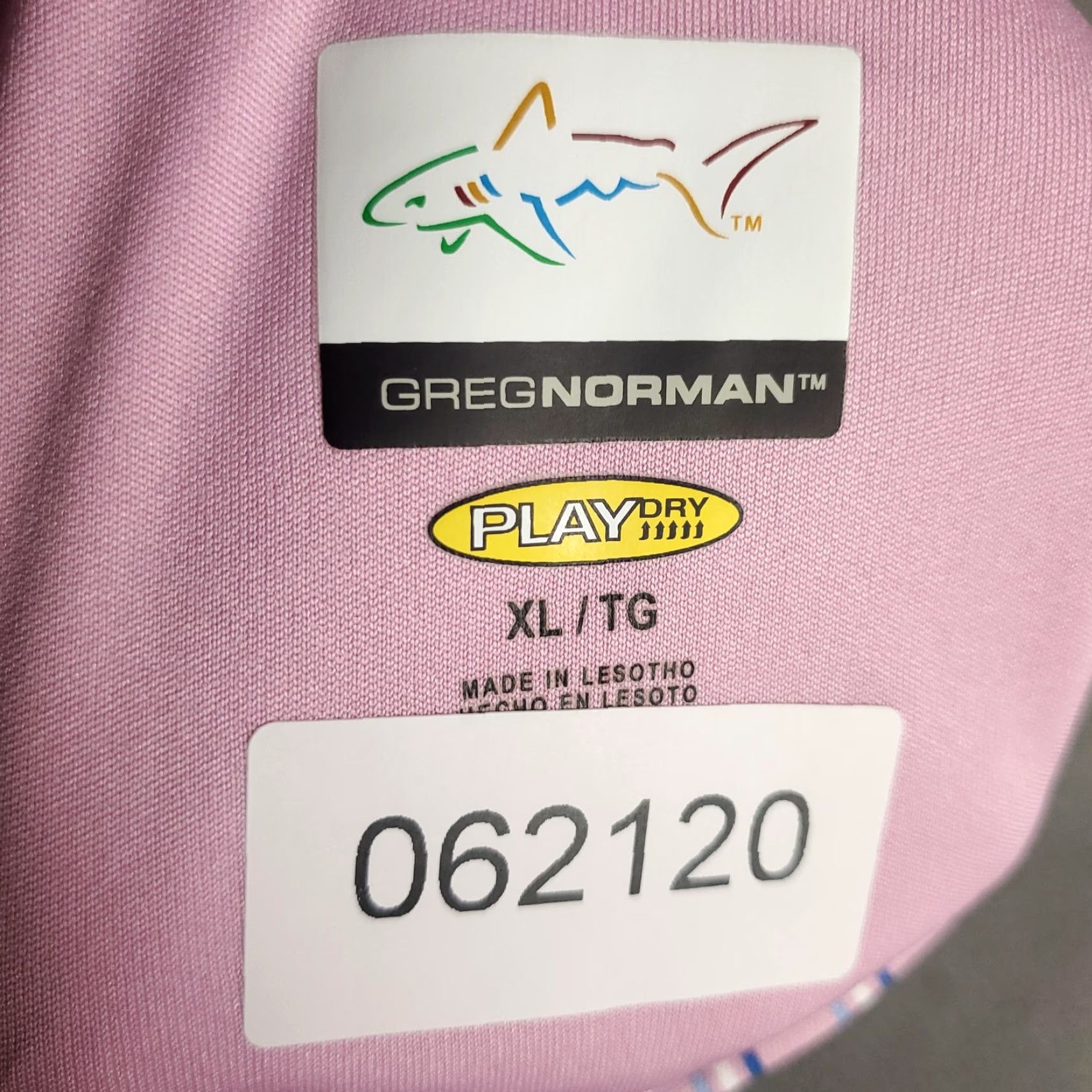 Vintage Greg Norman Polo Shirt Mens XL Pink Striped PlayDry Golf Performance Shark Logo Size US XL / EU 56 / 4 - 6 Thumbnail