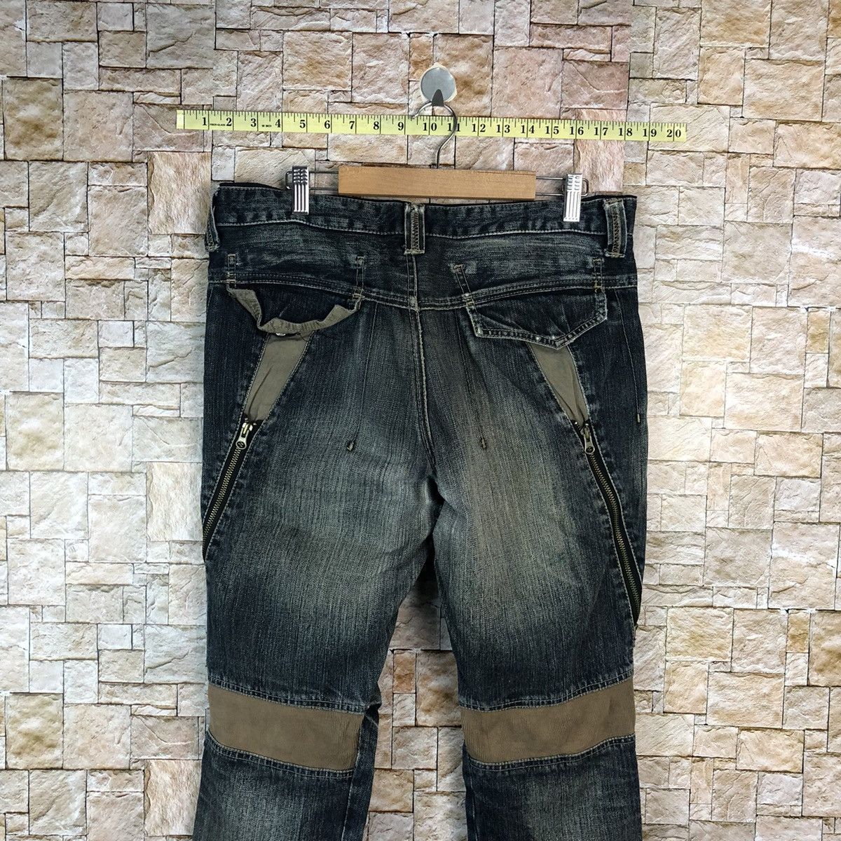 PPFM PPFM Blue Distressed ripped punk Denim Pants #A1040 Size US 33 - 18 Thumbnail