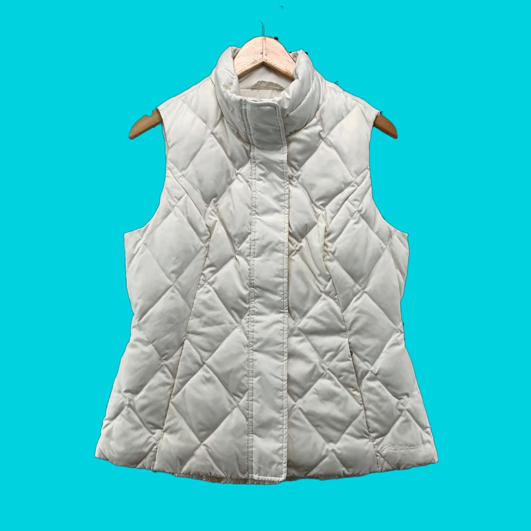 Eddie Bauer Eddie Bauer Vest Womens M Quilted Down Sleeveless White Mid-Length Puffer Vest Womens M White Eddie Bauer Quilted Down Vest Size M / US 6-8 / IT 42-44 - 1 Thumbnail