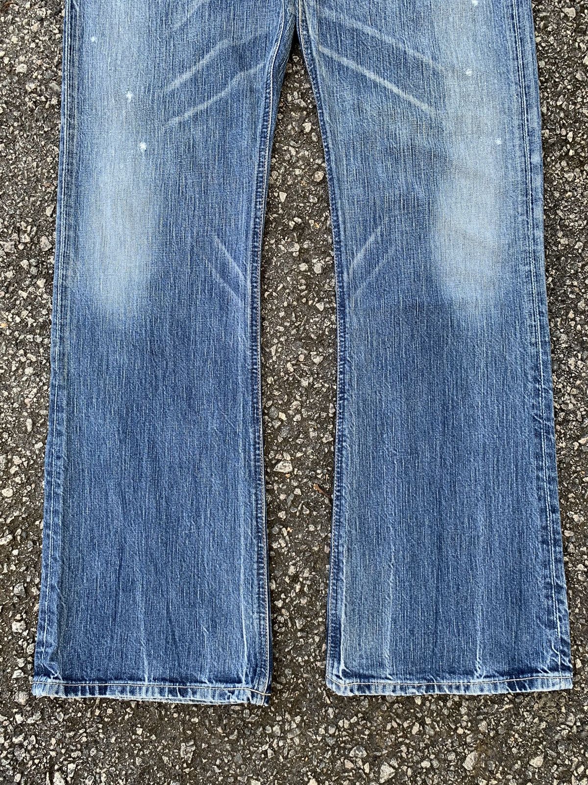 Japanese Brand FLARE💥EDWIN 503 FADED & RUSTY DISTRESSED DENIM Size US 35 - 6 Thumbnail
