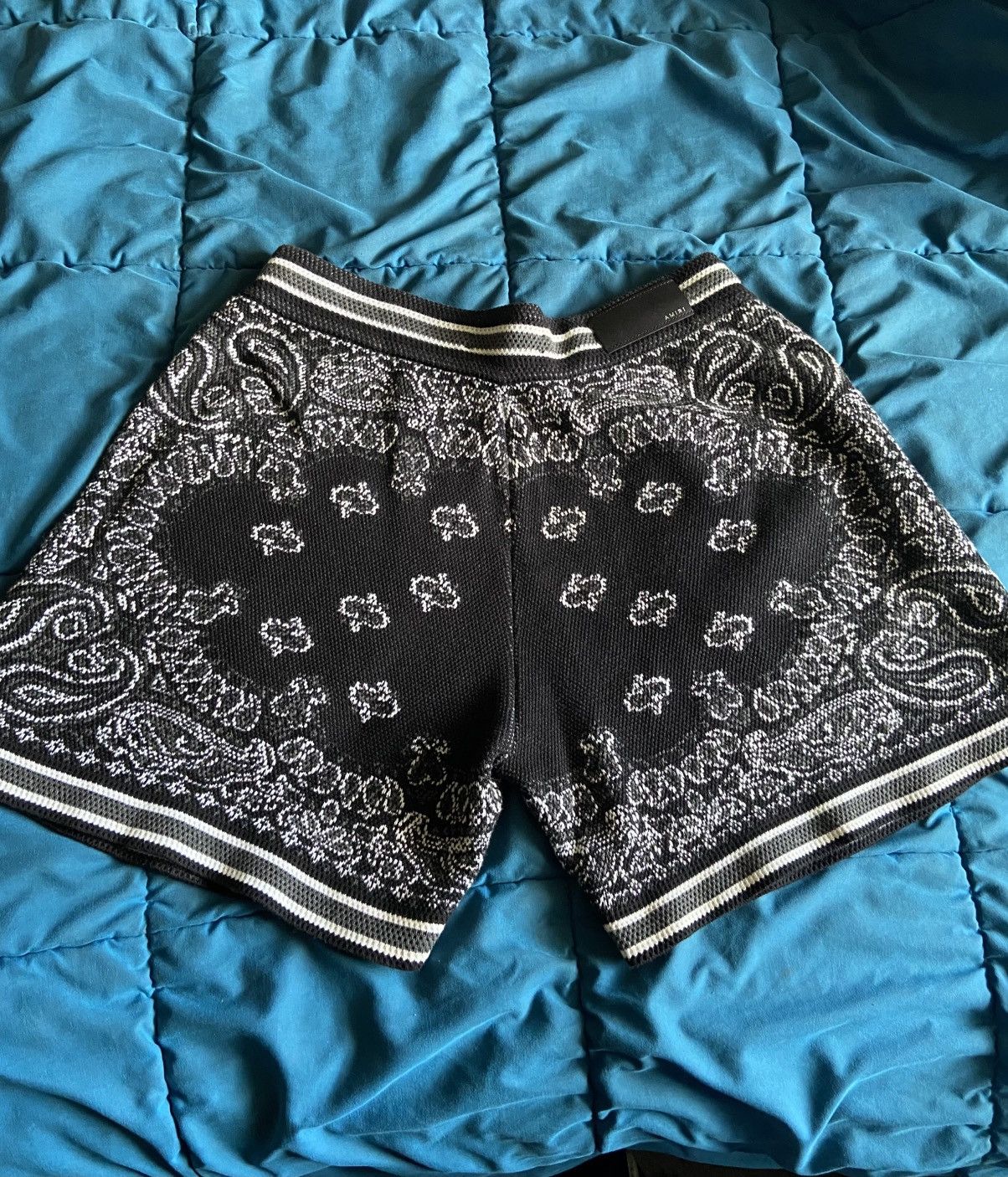 Amiri Amiri Black Bandana Mens Shorts Size Large Size US 38 / EU 54 - 6 Thumbnail