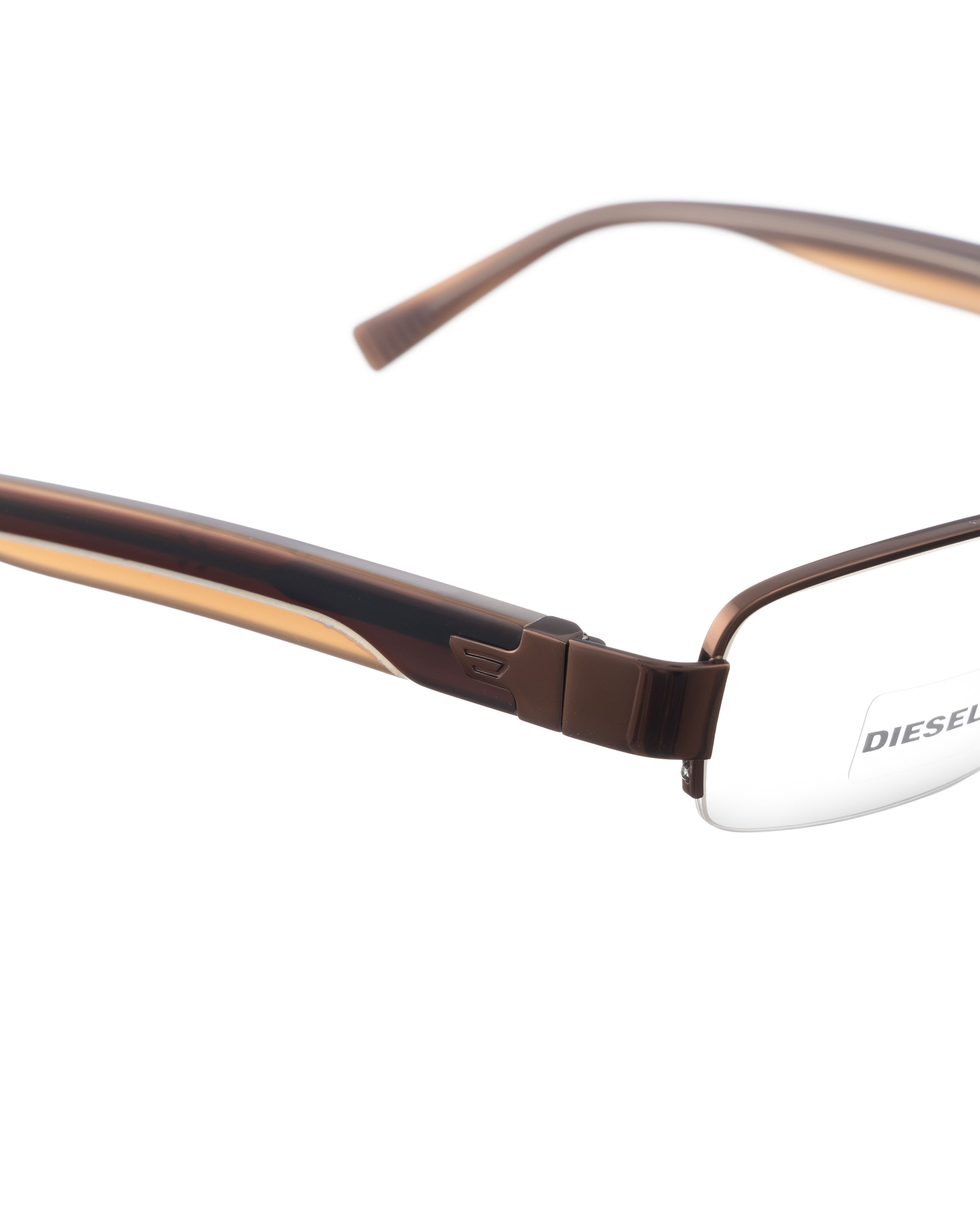 Diesel Diesel 00s Brown Half Rim Glasses with Brown & Cream Temples Size ONE SIZE - 2 Thumbnail