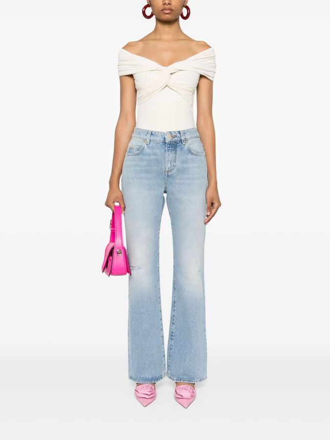 Balmain o1s1wg111025 Flared Jeans in Blue Size 28" / US 6 / IT 42 - 1 Thumbnail