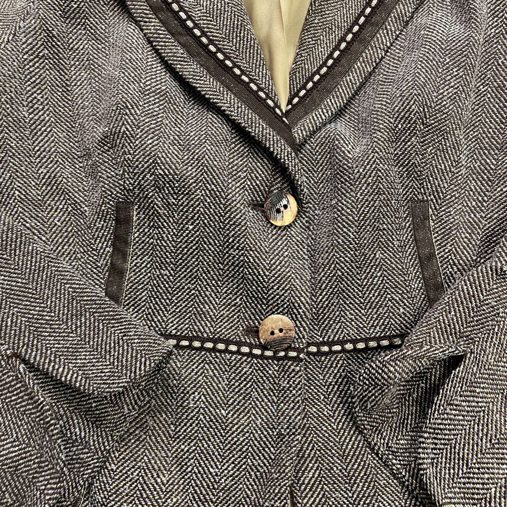 Coldwater Creek Coldwater Creek Blazer Jacket Womens 14 Brown Plaid Single-Breasted Notch Lapel Tweed Regular Fit Size XL / US 12-14 / IT 48-50 - 3 Thumbnail