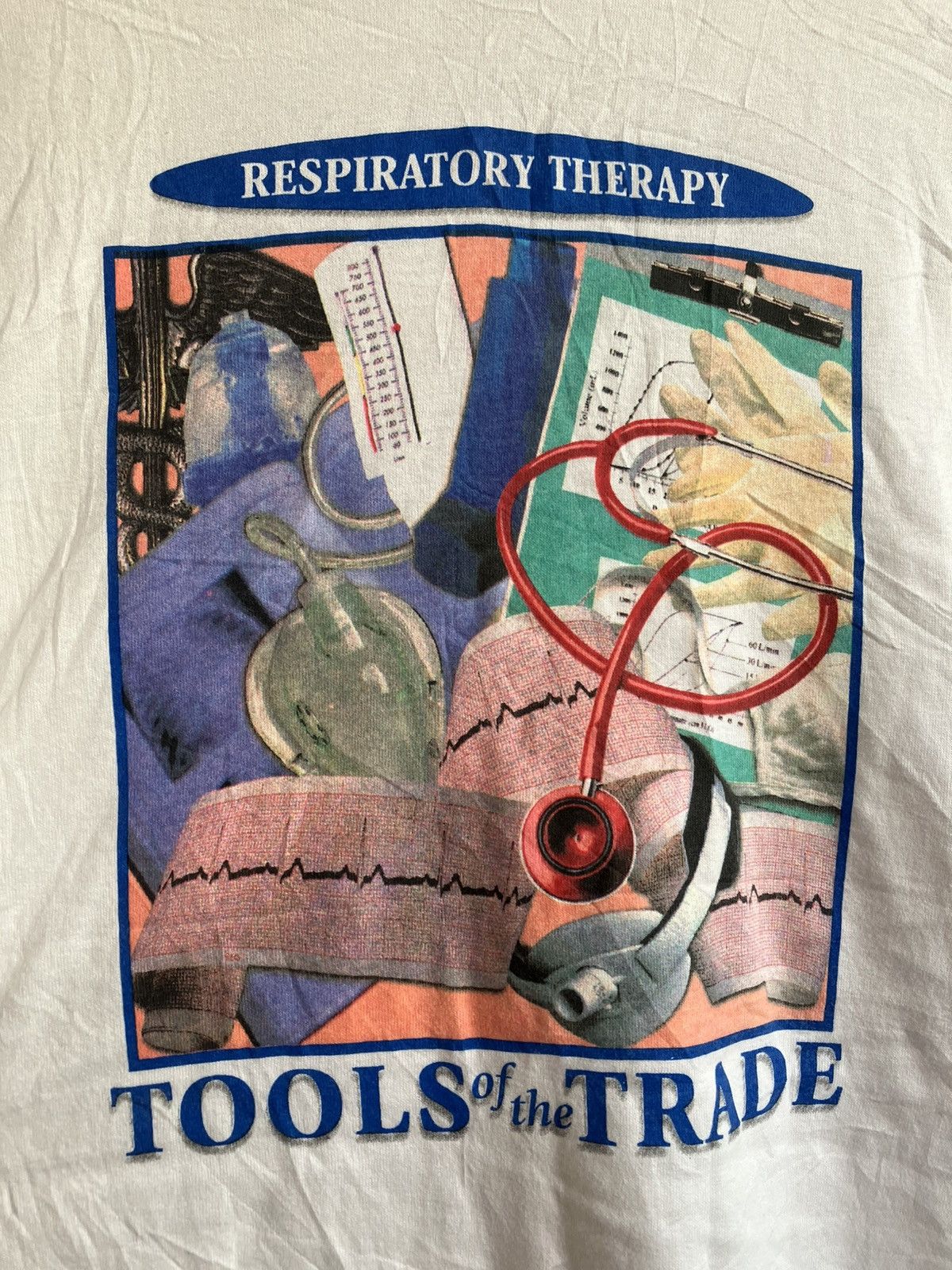 Vintage RESPIRATORY THERAPY T-SHIRT Size US XL / EU 56 / 4 - 2 Thumbnail