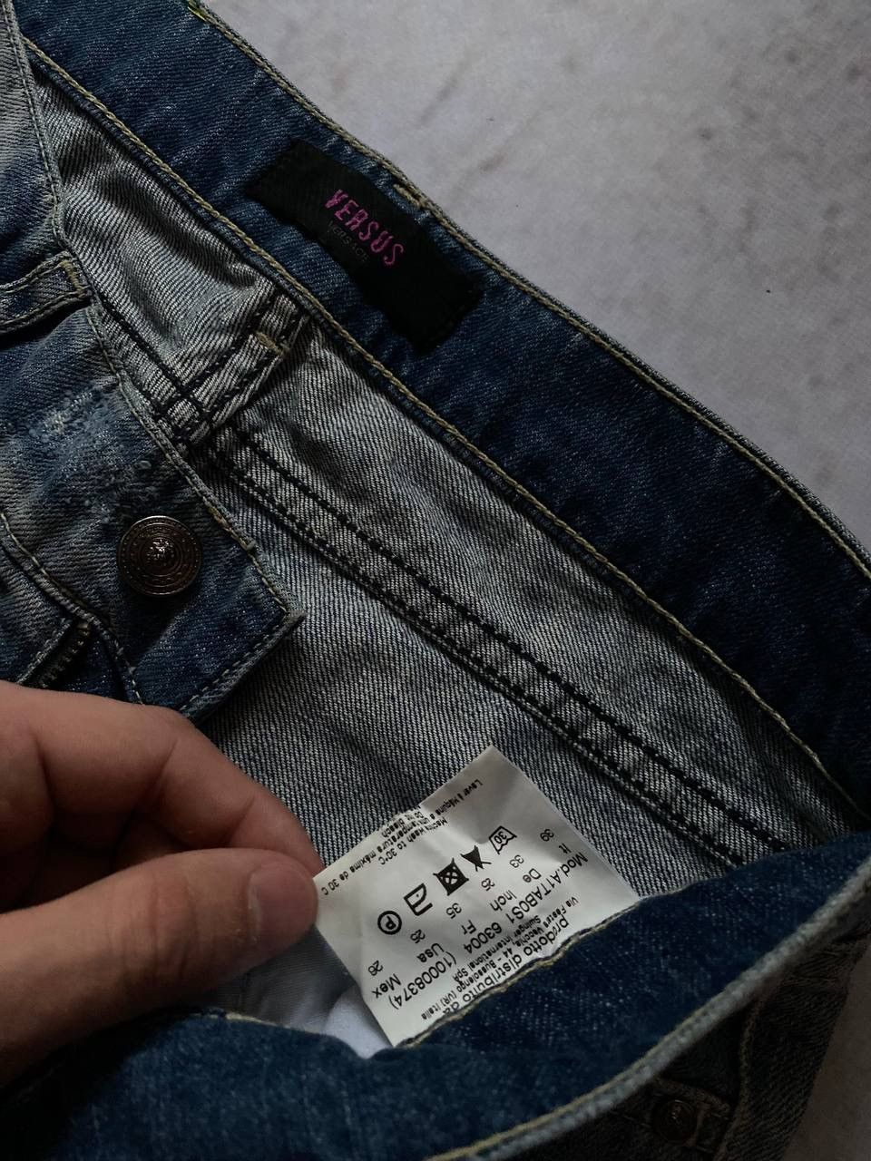 Versace × Versus Versace Vintage Versus Versace Y2K Distressed Jeans Denim Pants Rare Size US 31 - 4 Thumbnail
