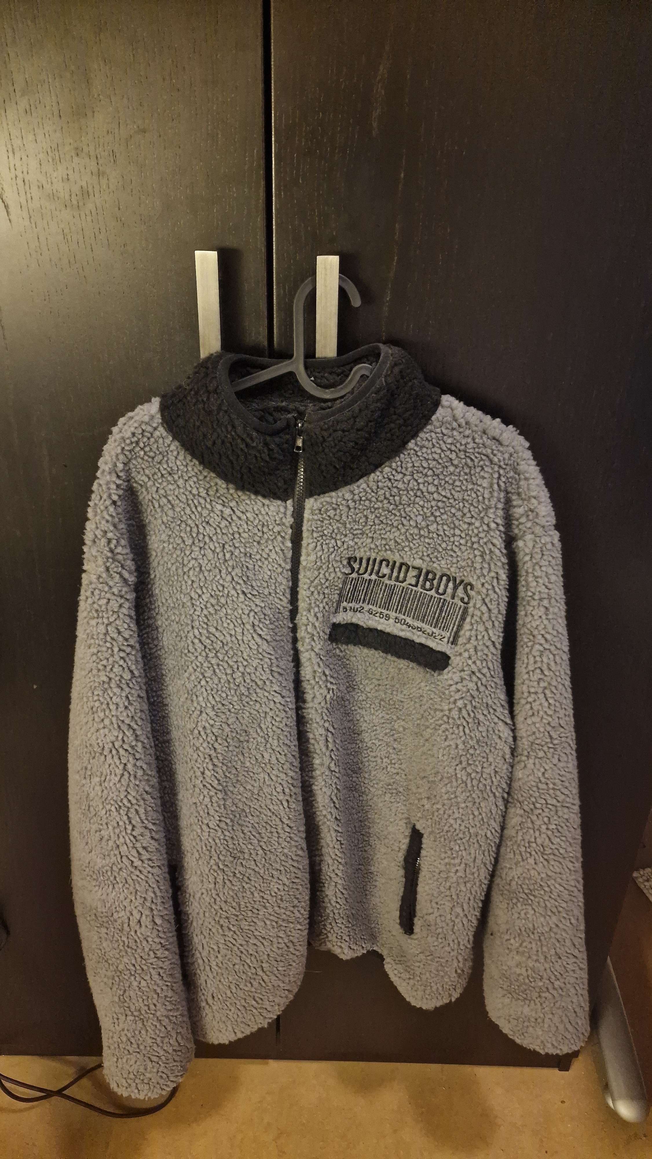 image of G59 Records $B Self Checkout Sherpa Jacket in Grey, Men's (Size 2XL)