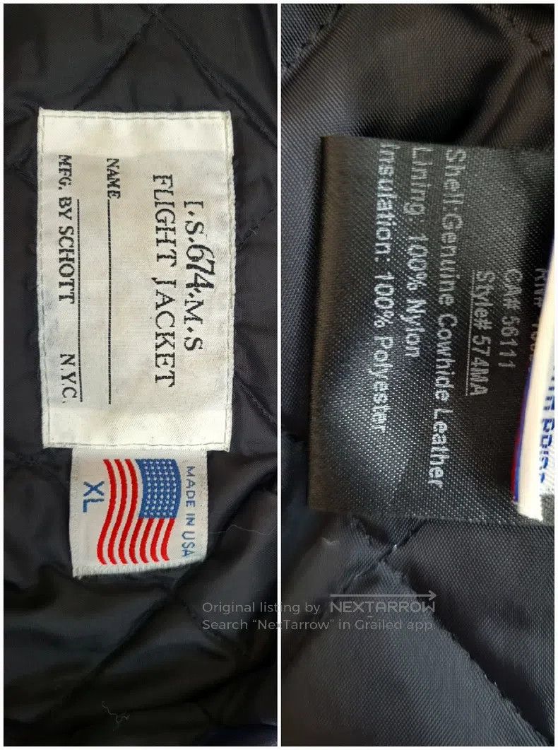 Schott Schott A2 men's leather jacket retro Size US XL / EU 56 / 4 - 6 Thumbnail