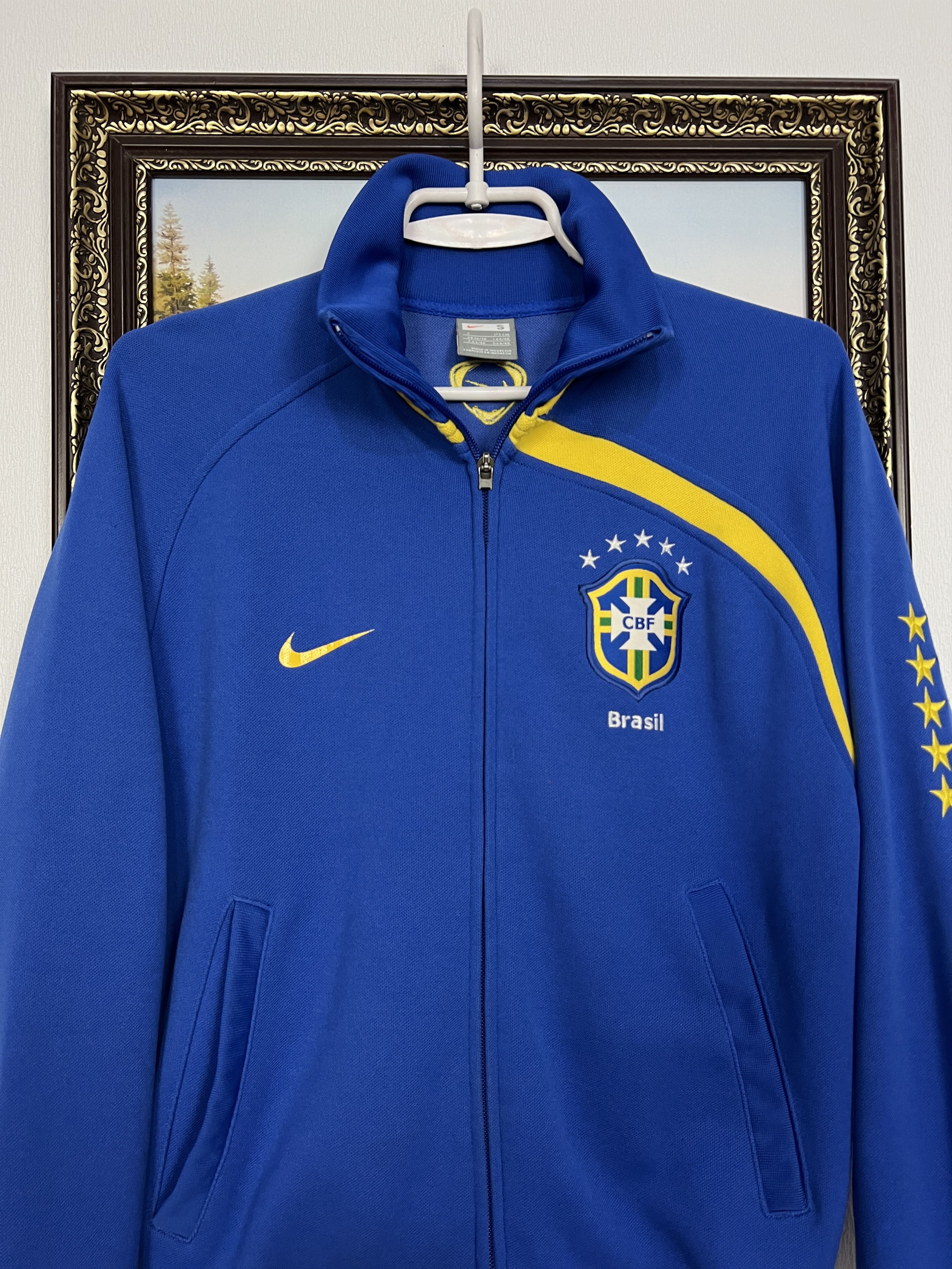 Nike Vintage Nike Brazil Football Blue Jacket Soccer Track Top Size US S / EU 44-46 / 1 - 2 Thumbnail