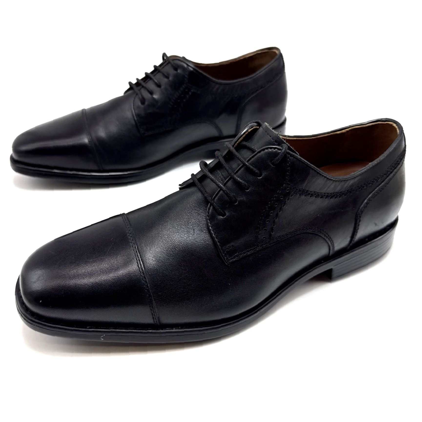 Johnston & Murphy XC4 Maddox Leather Cap Toe Black Derby Shoes, size 11.5 Men main image 2