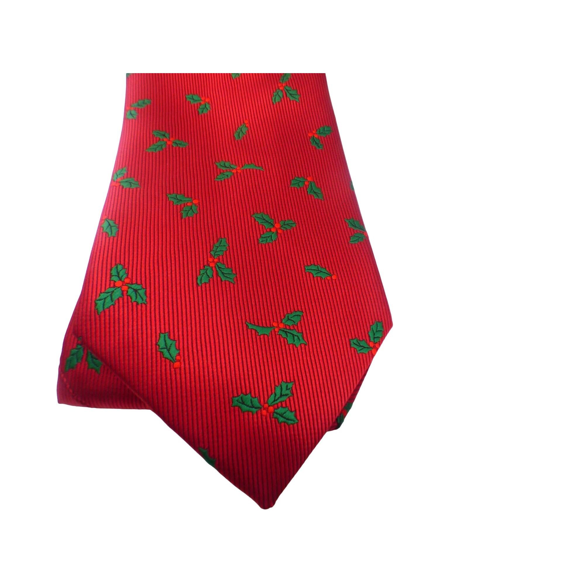 John Ashford JOHN ASHFORD Woven Holly Men's Holiday Tie, Red Size ONE SIZE - 3 Thumbnail