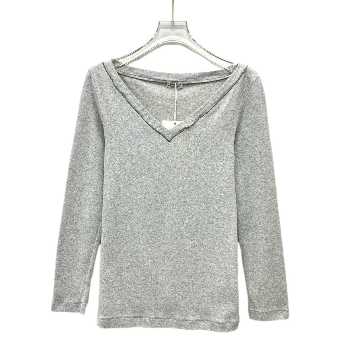 Brunello Cucinelli Brunello Cucinelli Grey Long Sleeve Knit Sweater K26WX Size S / US 4 / IT 40 - 1 Thumbnail
