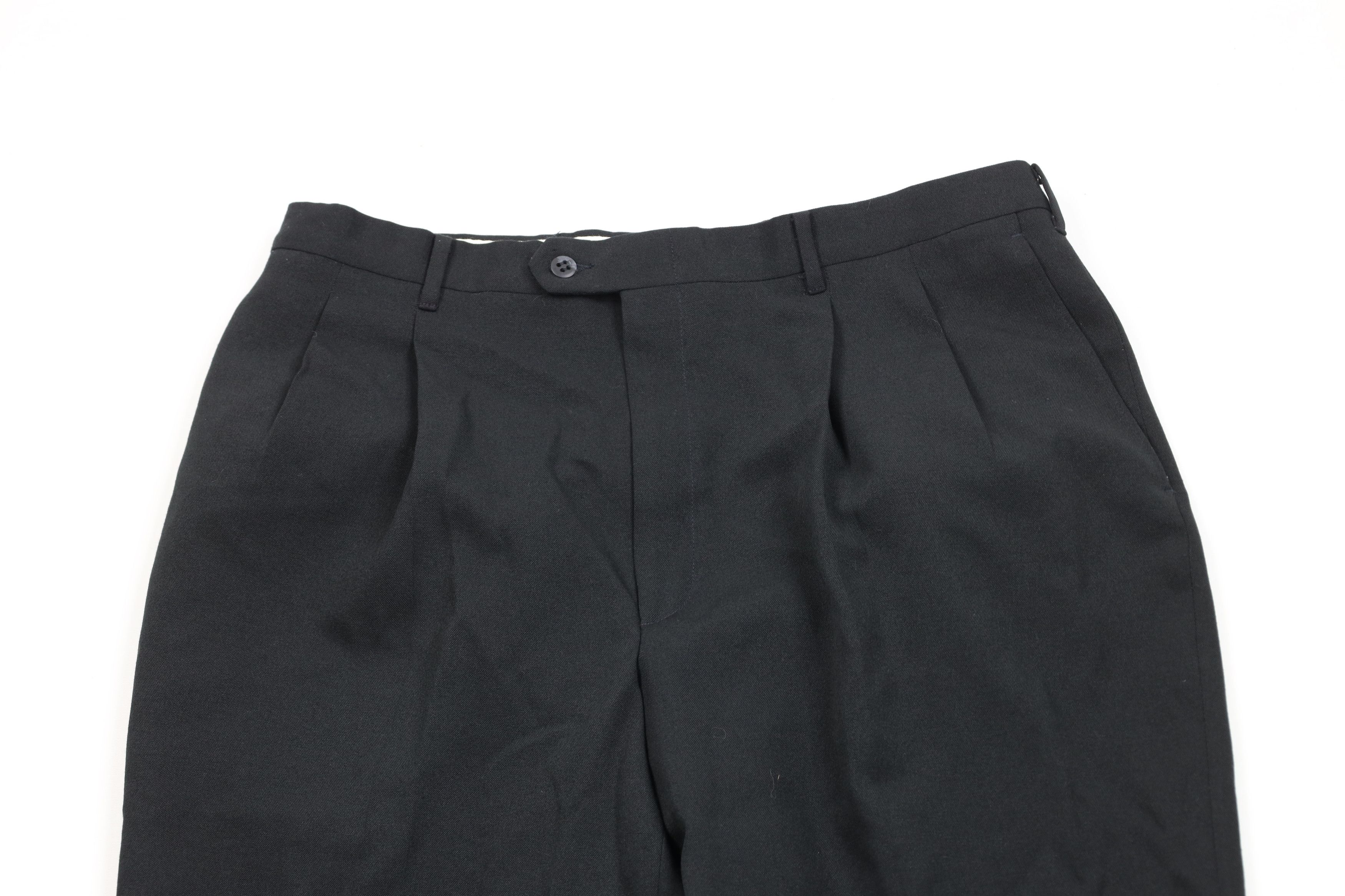 Vintage Vintage 90s Streetwear Wool Blend Wide Leg Chino Pants Black Size US 34 / EU 50 - 2 Thumbnail