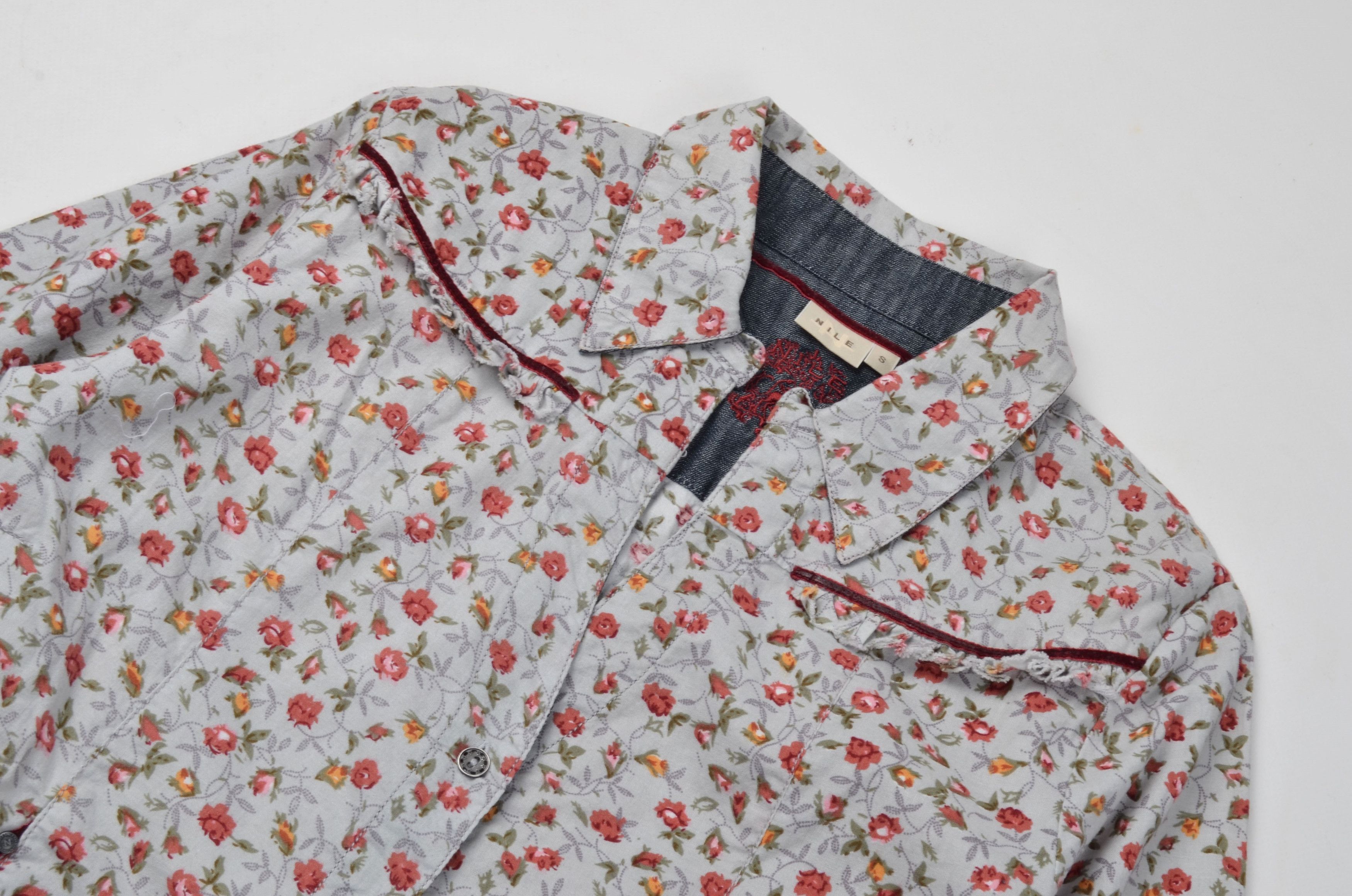 Designer × Vintage Nile Atelier Y2K Cottagecore Western Floral Shirt Size S / US 4 / IT 40 - 5 Thumbnail