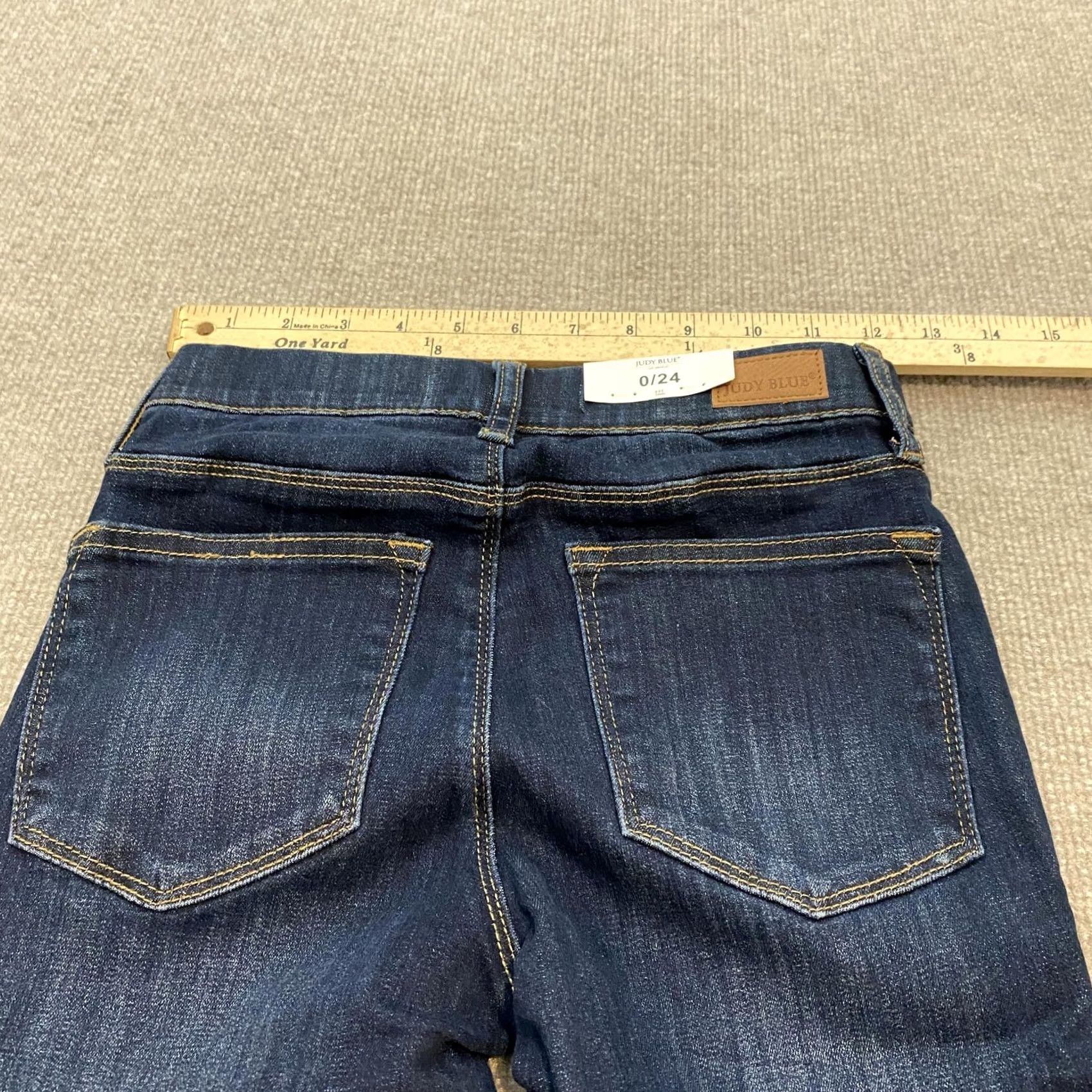 Denime Judy Blue Skinny Jeggings Womens 0/24 Dark Wash Mid Rise Pull On Denim JB8846 Size 25" / US 0 / IT 36 - 7 Thumbnail