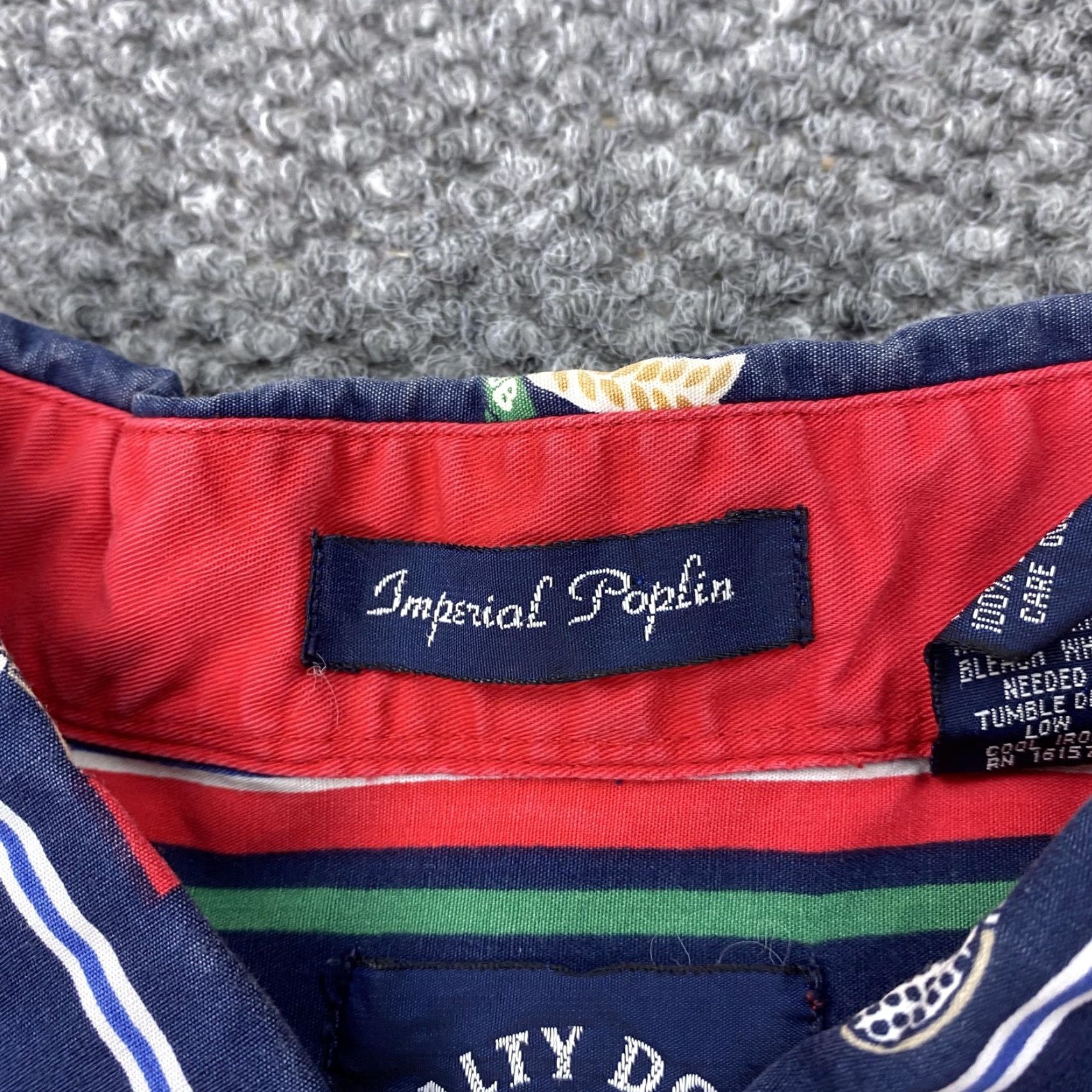 Vintage Tennis Club Shirt Mens XL Navy Striped Button Down Short Sleeve Allover Print Size US XL / EU 56 / 4 - 4 Thumbnail