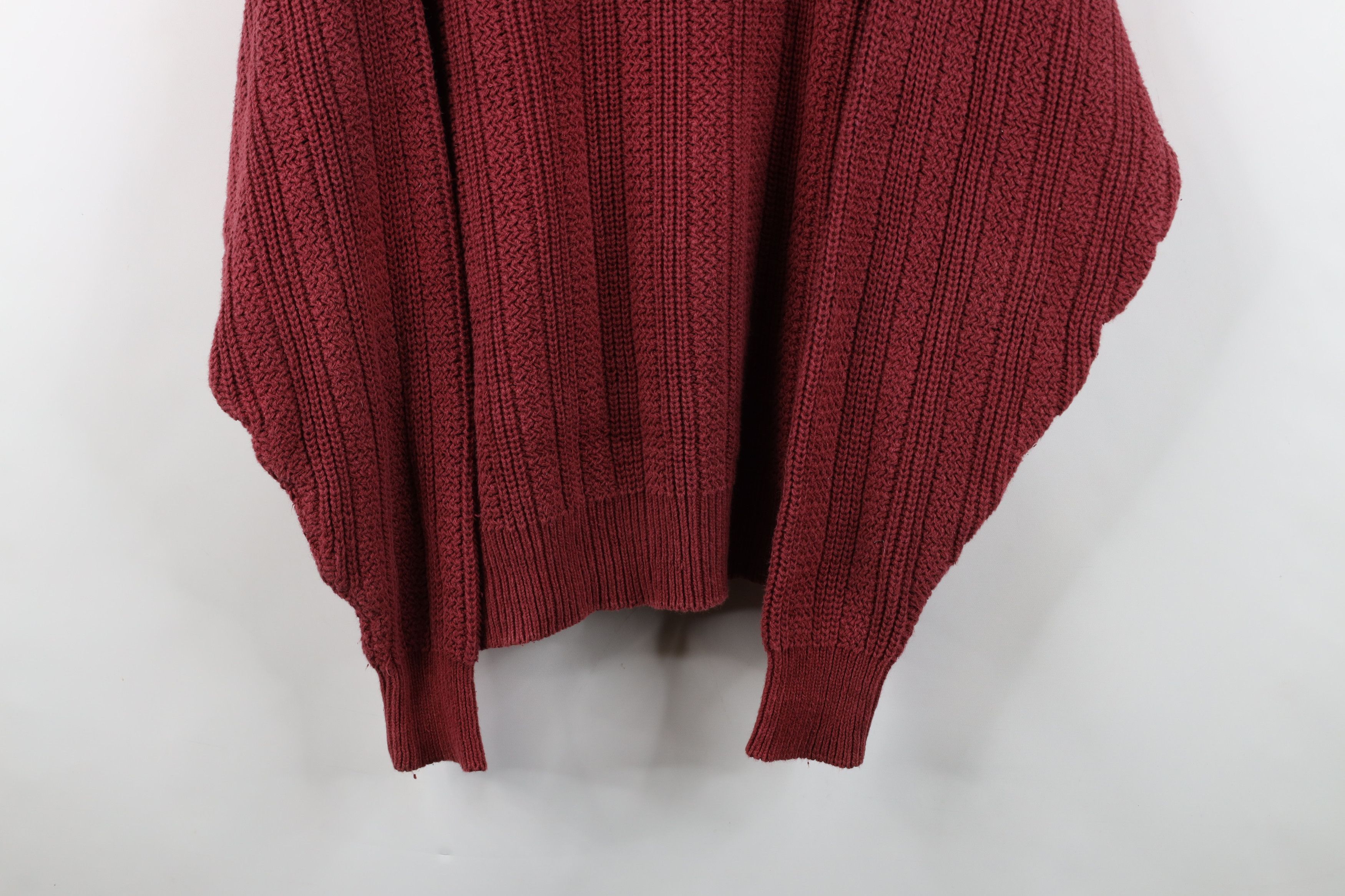 Vintage Vintage 90s Streetwear Blank Chunky Ribbed Knit Sweater Red Size US XXL / EU 58 / 5 - 3 Thumbnail