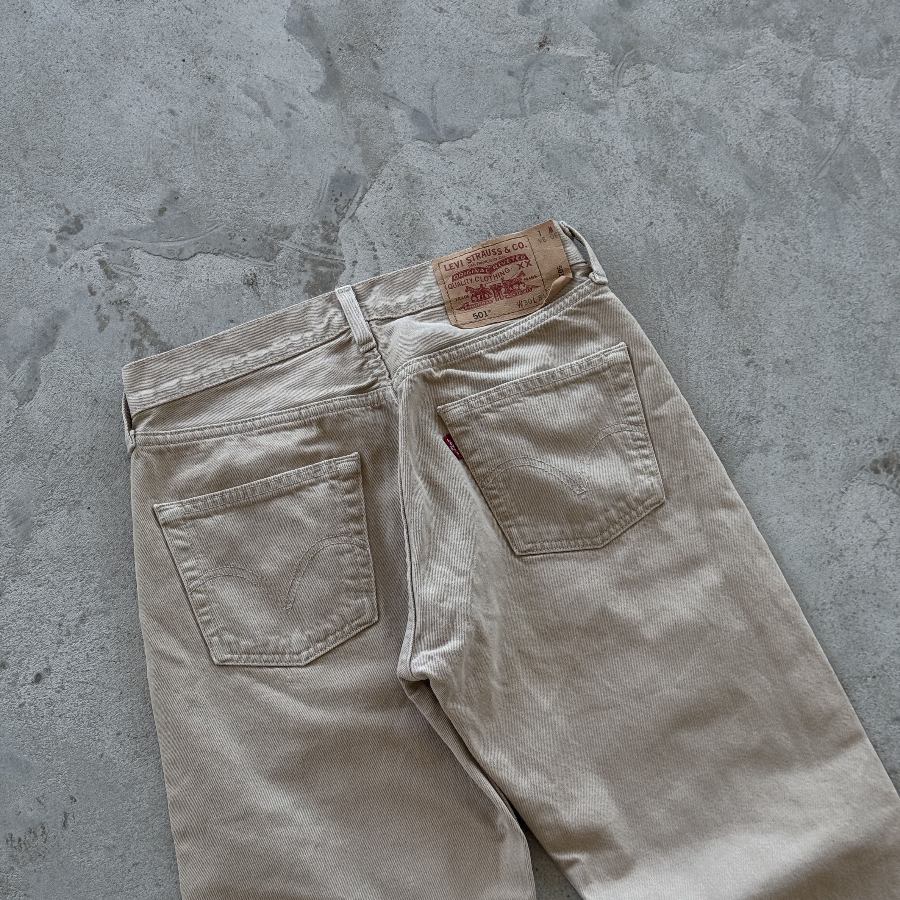 Levi's 90s Levi's 501 Beige Denim Jeans Straight Leg Size US 30 / EU 46 - 4 Thumbnail