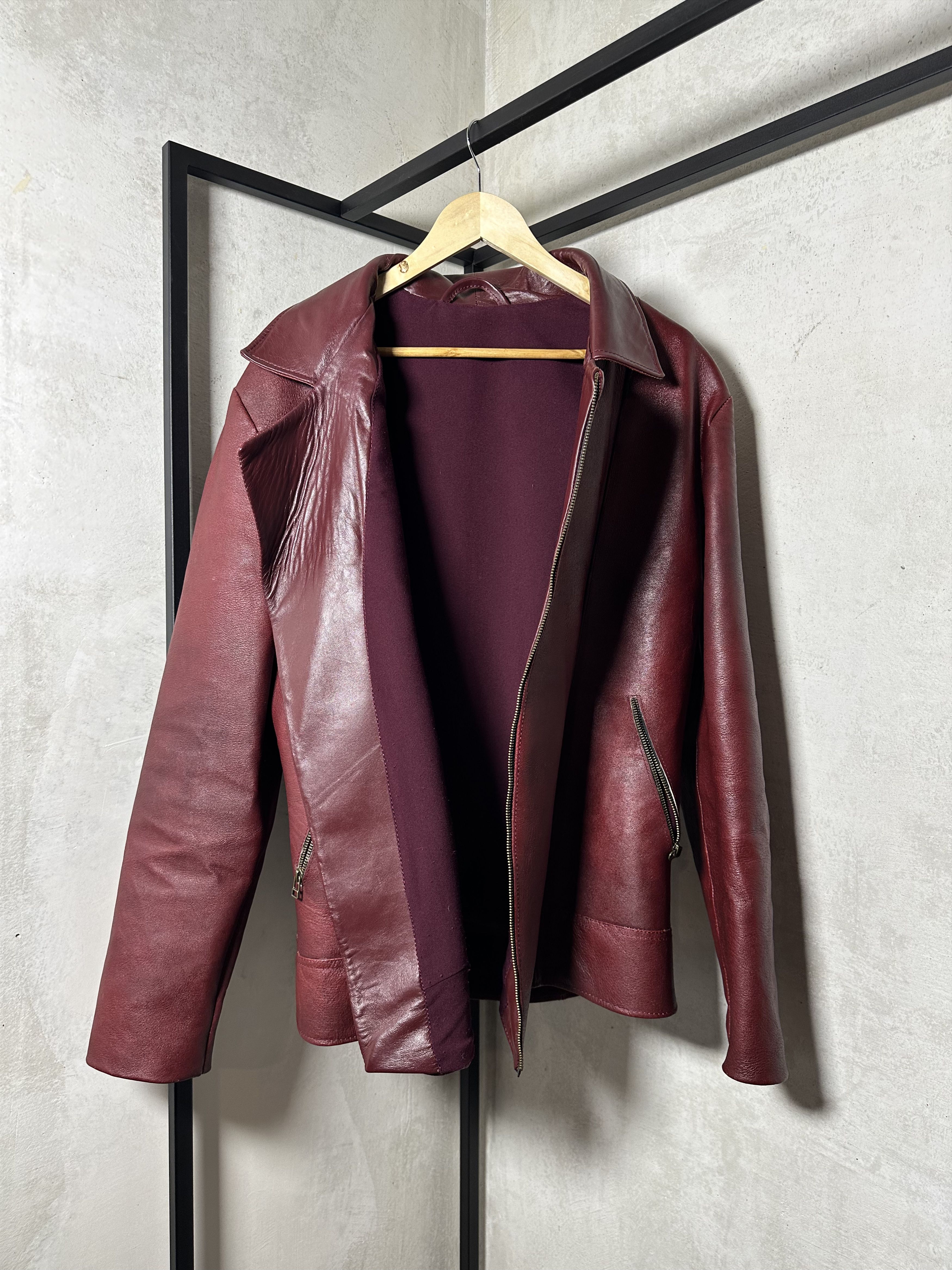 Genuine Leather Custom Made Leather BBS Burgundy Leather Jacket Size US XL / EU 56 / 4 - 4 Thumbnail