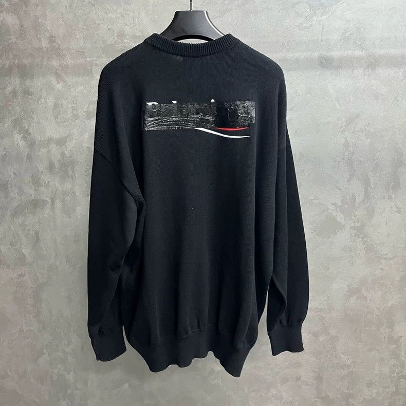 Balenciaga Balenciaga Black printed embroidered crewneck long-sleeve Size US S / EU 44-46 / 1 - 5 Thumbnail