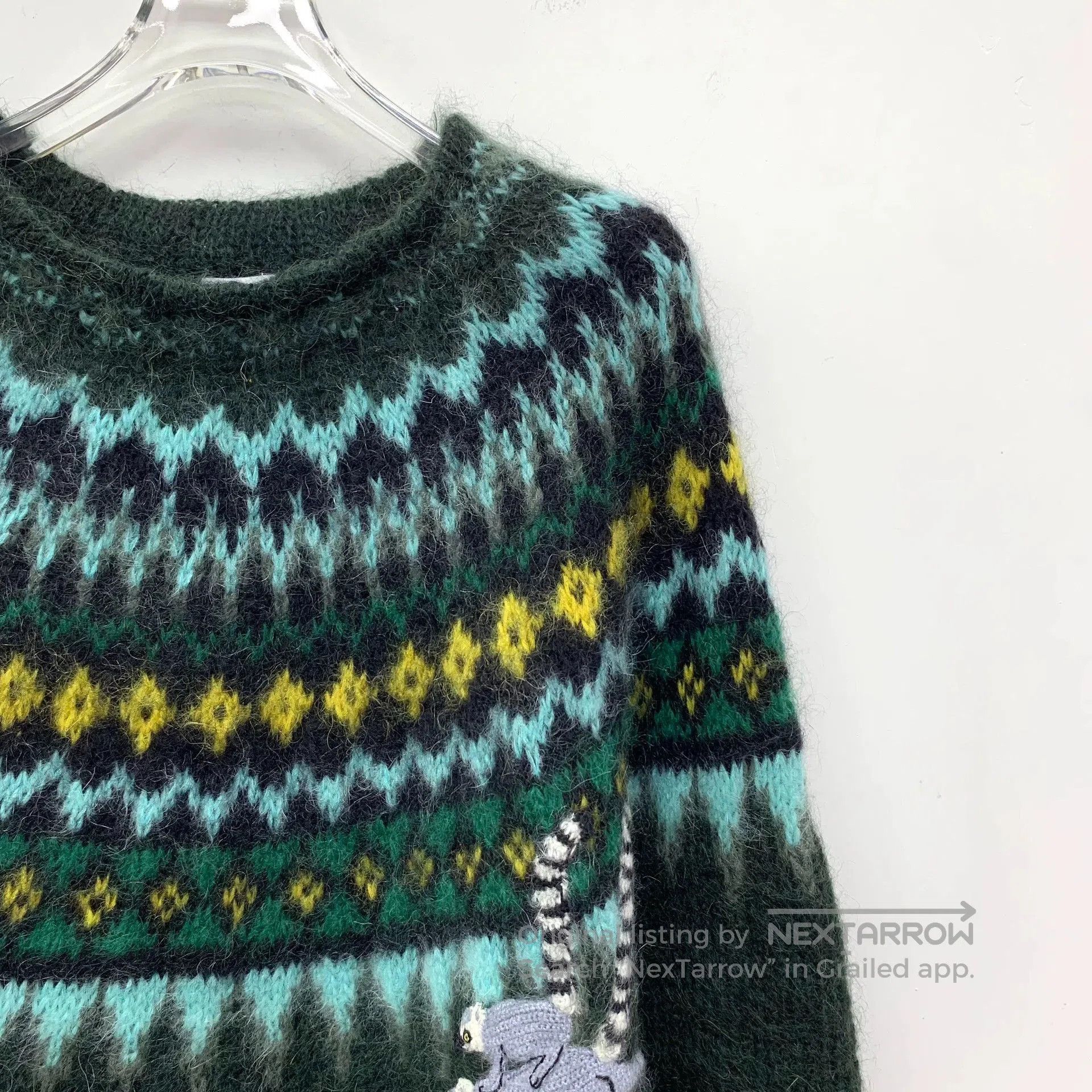 Loewe Loewe Green Animal Jacquard Mohair Sweater. Size US S / EU 44-46 / 1 - 3 Thumbnail